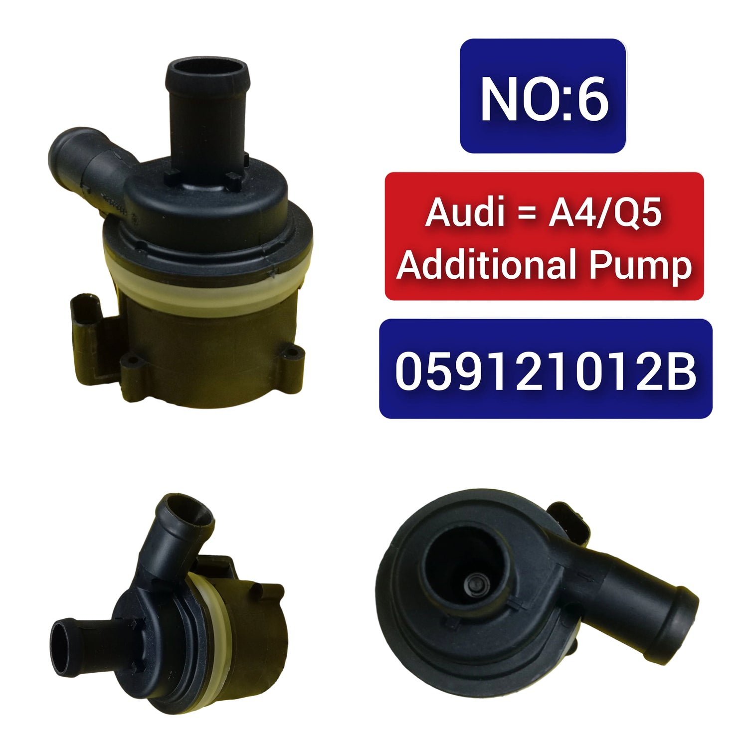 Additional Water Pump 059121012B 95810631300 06D121601 For AUDI A4 A6 Q5 Q7 & PORSCHE CAYENNE 92A, PANAMERA 971 Tag-A-06