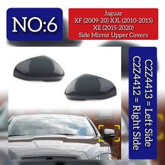 Side Mirror upper cover (Side Mirror cover) Black Left C2Z4412 Right C2Z4413 Compatible With Jaguar  XJ (X351)  XF II (X260 Tag No.6