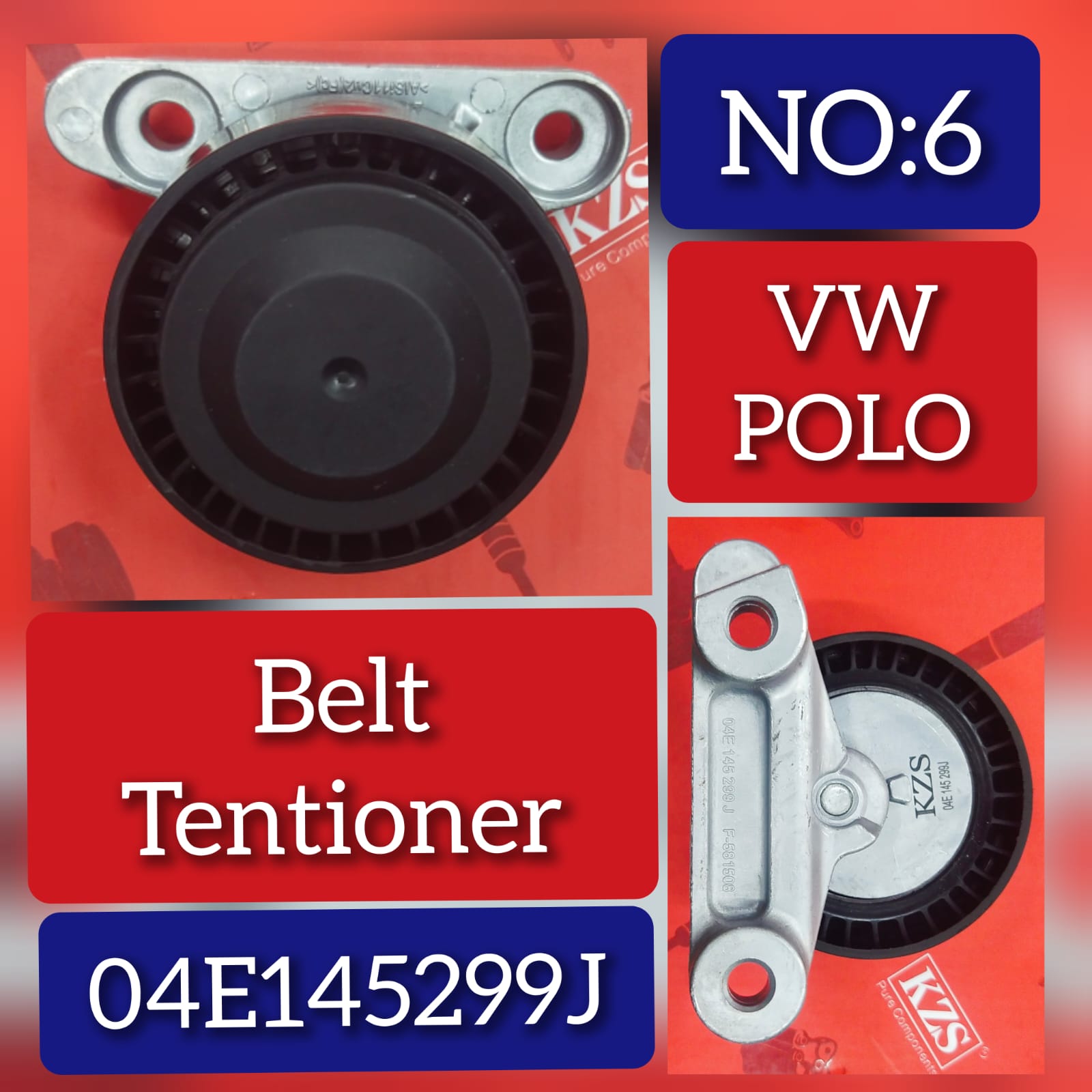 Belt Tensioner With Pulley 04E145299J 04C260849E 04C145299B Compatible With VW POLO V (6R1, 6C1)