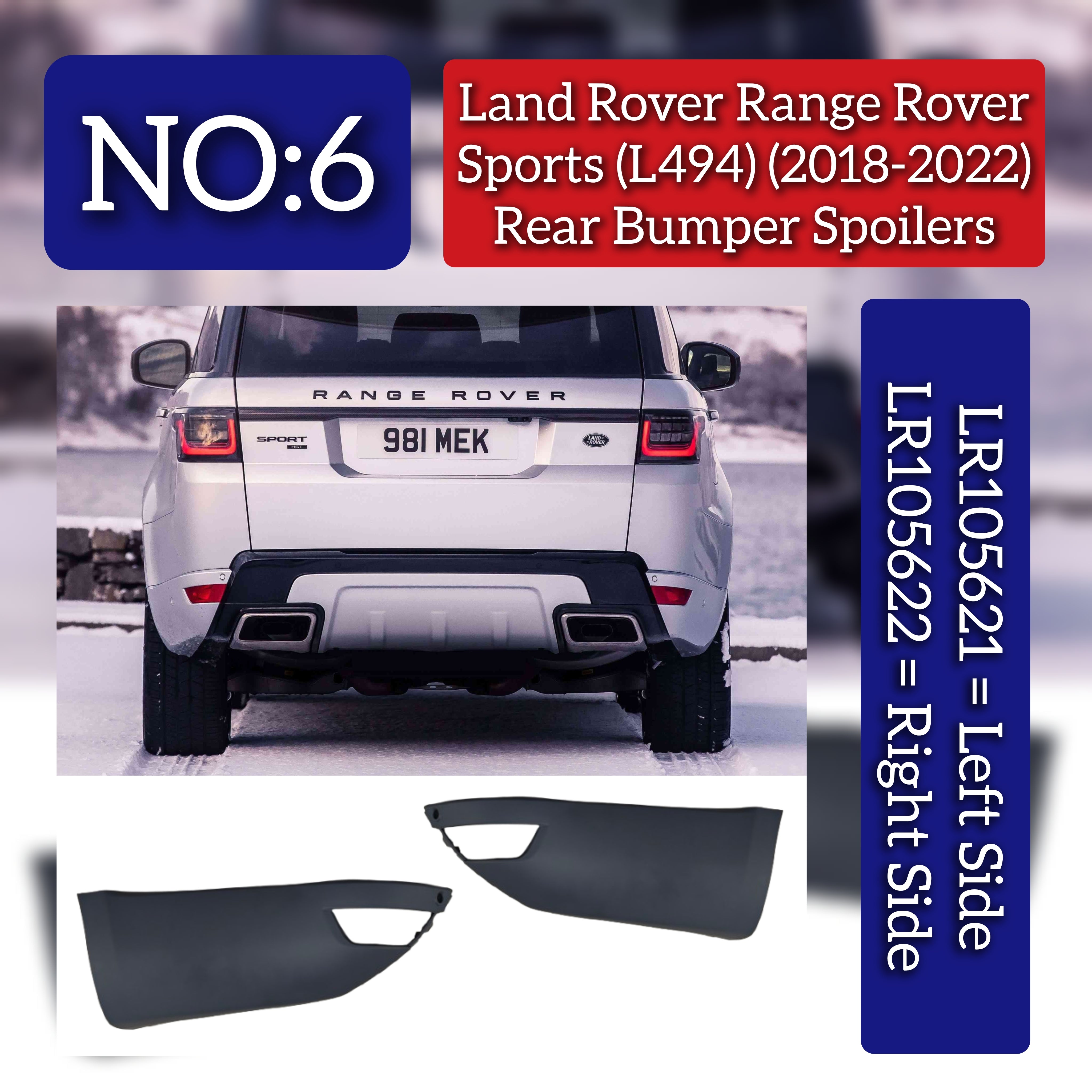 Rear Bumper Spoiler Right LR105622 & Left LR105621 Compatible With Land Rover Range Rover Sport - L494 (2018-2022) Tag No.6