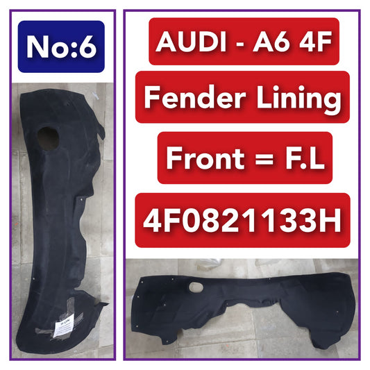 Front Left Fender Liner 4F0821133H 4F0821133A 4F0821133E  Compatible With AUDI A6 4F Tag-FEA-06