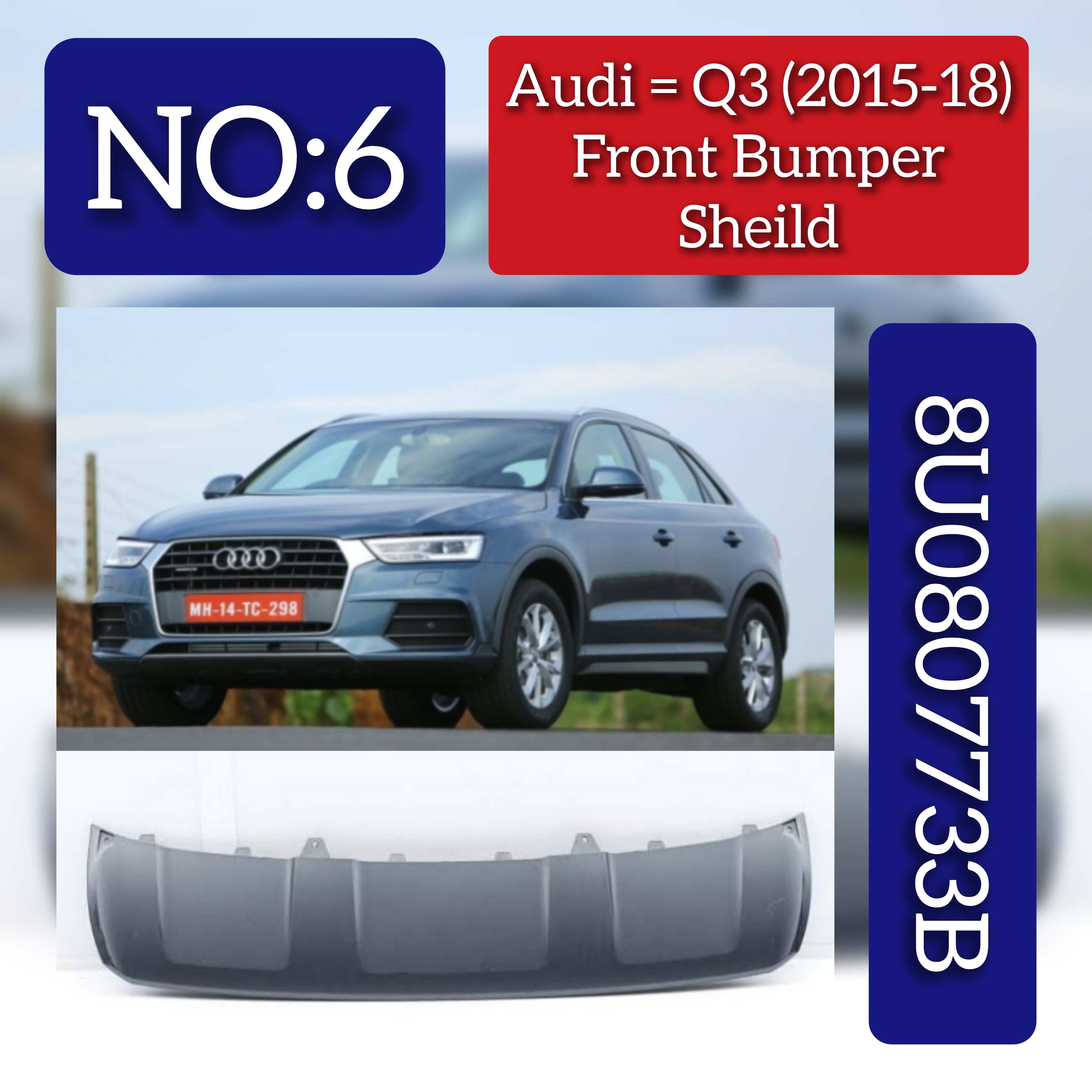 Front Spoiler Black 8U0807733B Compatible With AUDI Q3 2016 Tag No.6