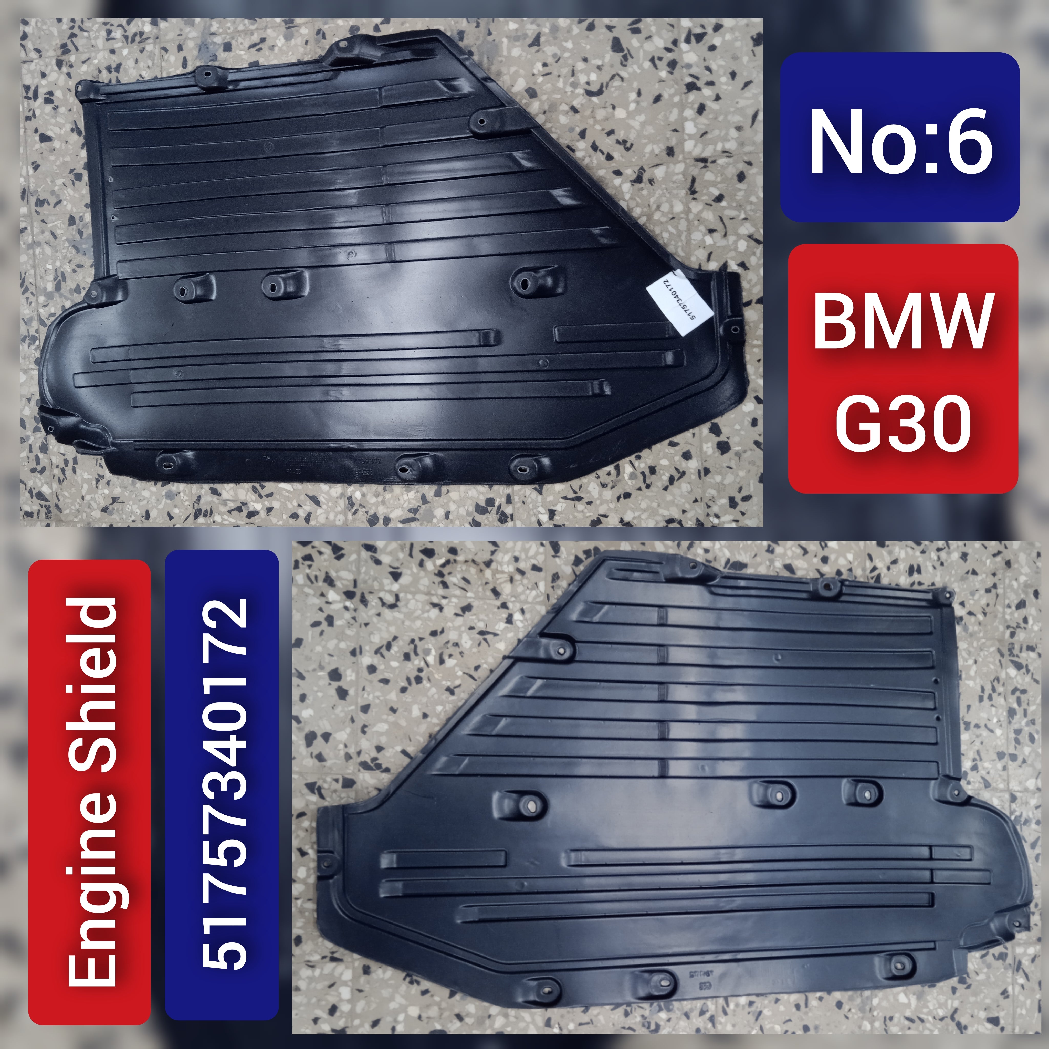Underfloor Coating Center 51757340172 Compatible with BMW 5 Series G30 Tag No.6