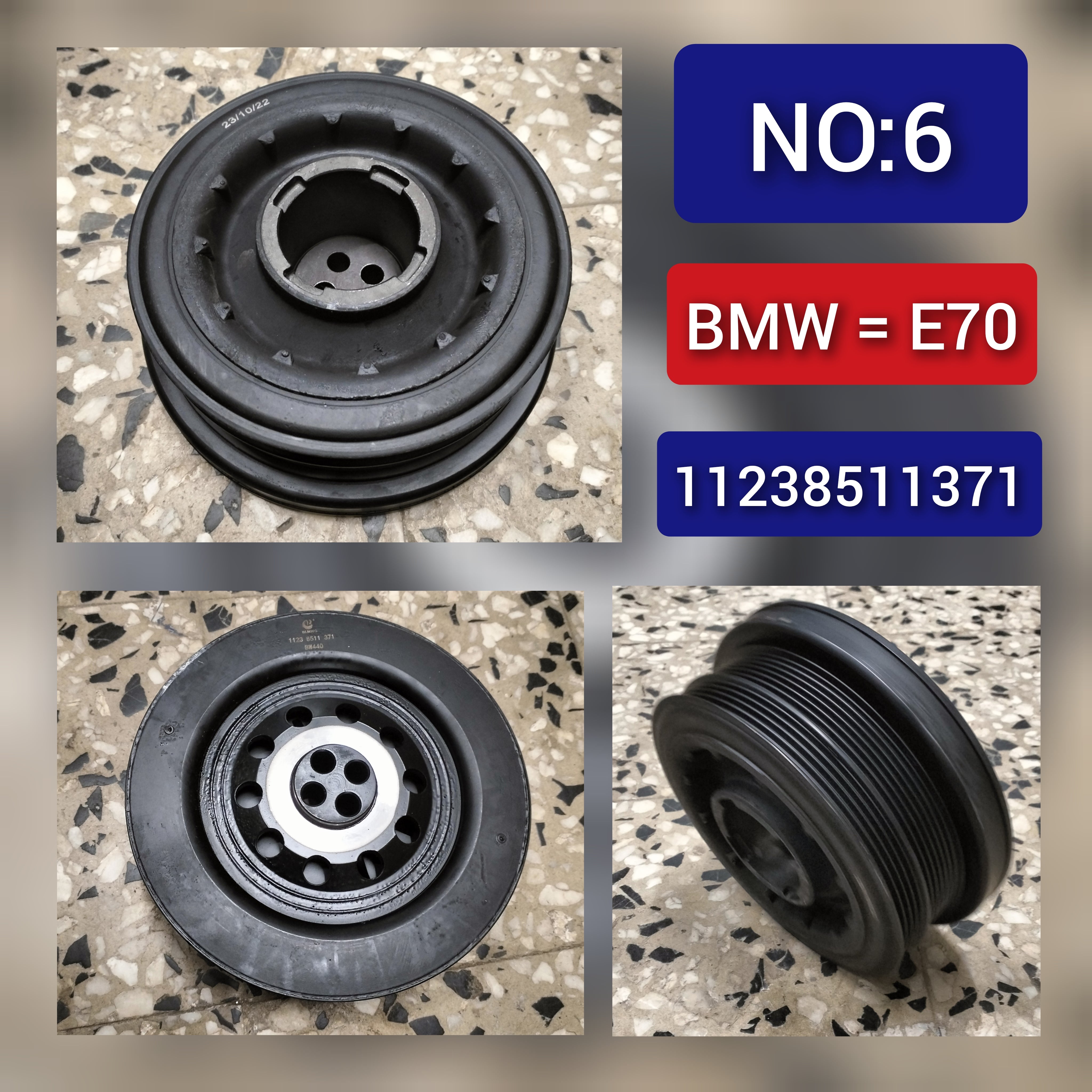 Crankshaft Pulley 11238511371 11237793593 Compatible With BMW 5 Series (E60) & 7 Series (E65, E66, E67) & X5 (E70) & X6 (E71, E72) Tag-CP-06