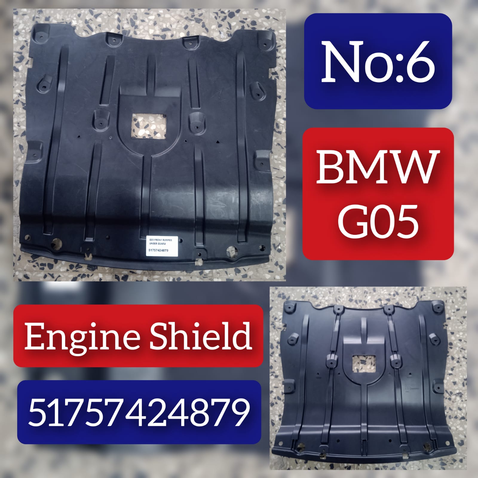 Front Engine Splash Shield 51757424879 Compatible with BMW X5 G05 Tag No.6