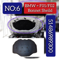 FRONT BONNET HOOD SOUND INSULATION  51486989300 Compatible With BMW 7 Series (F01, F02, F03, F04) (2009-2015) Tag No.6