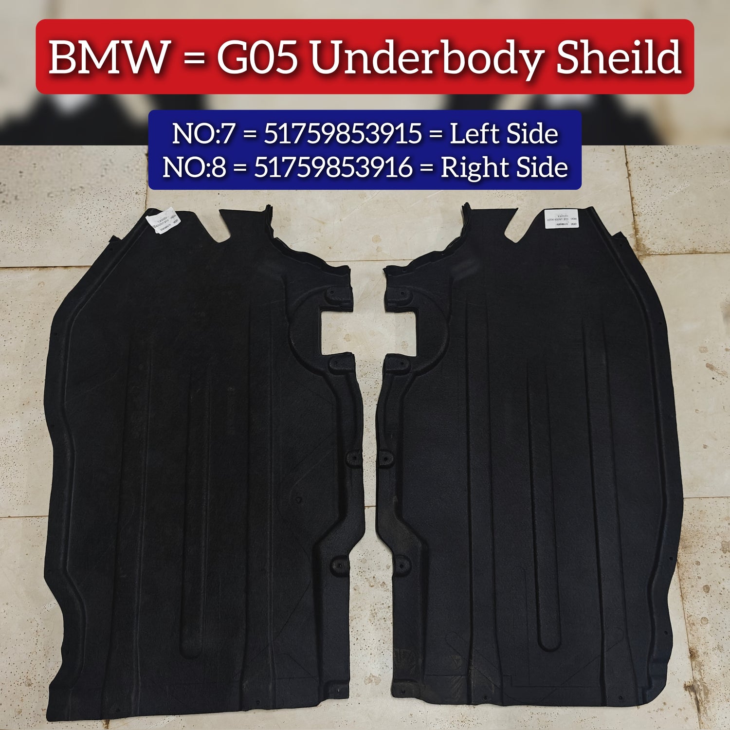 Left Side Lower Body Sheild 51759853915 Compatible With BMW X5 (G05) Tag No.7