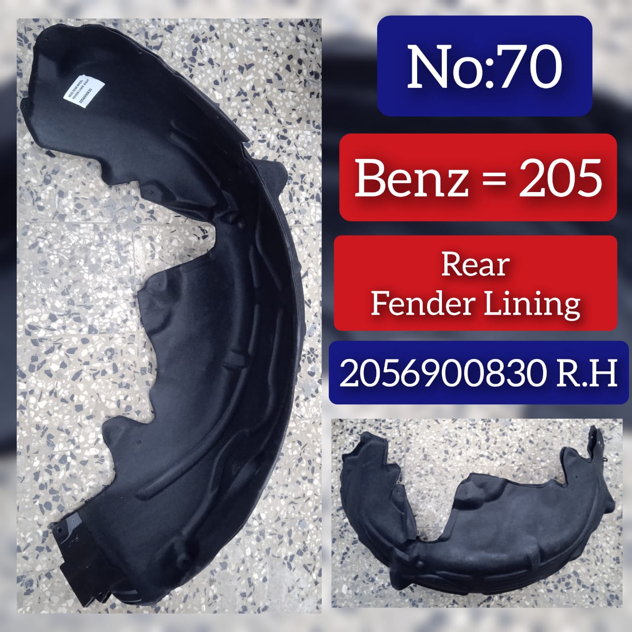 Rear Right Fender Liner 2056900830 A2056900830 Compatible With MERCEDES-BENZ C-CLASS W205 Tag-FEM-70