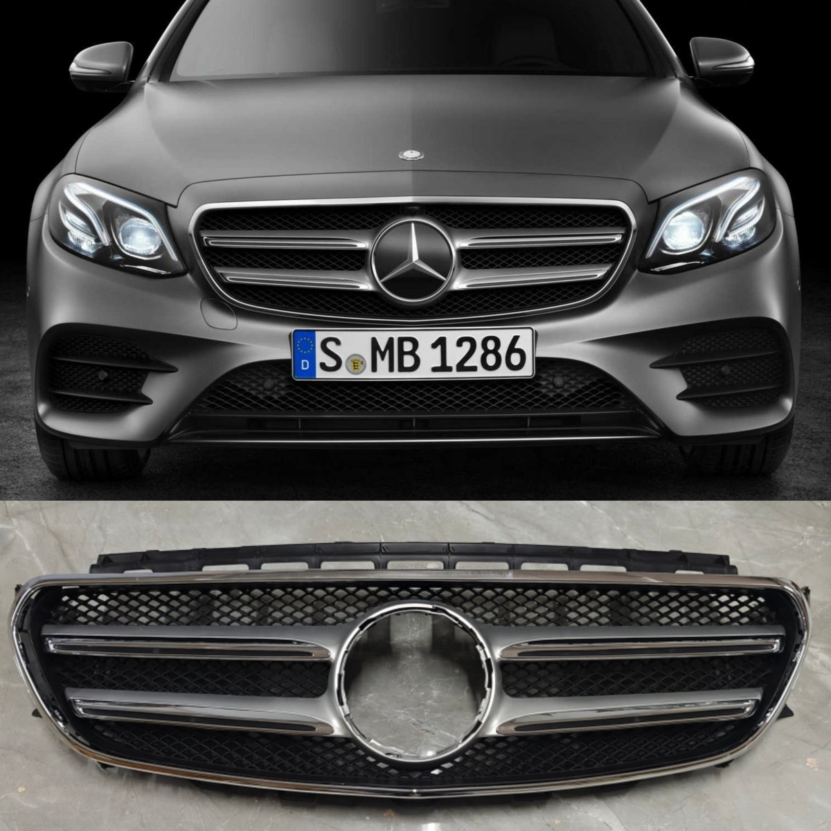 Show Grill (Without Camera Hole) 2138880223 A2138880223 Compatible With Mercedes Benz E-Class (W213) (2016-2019) Tag No.71