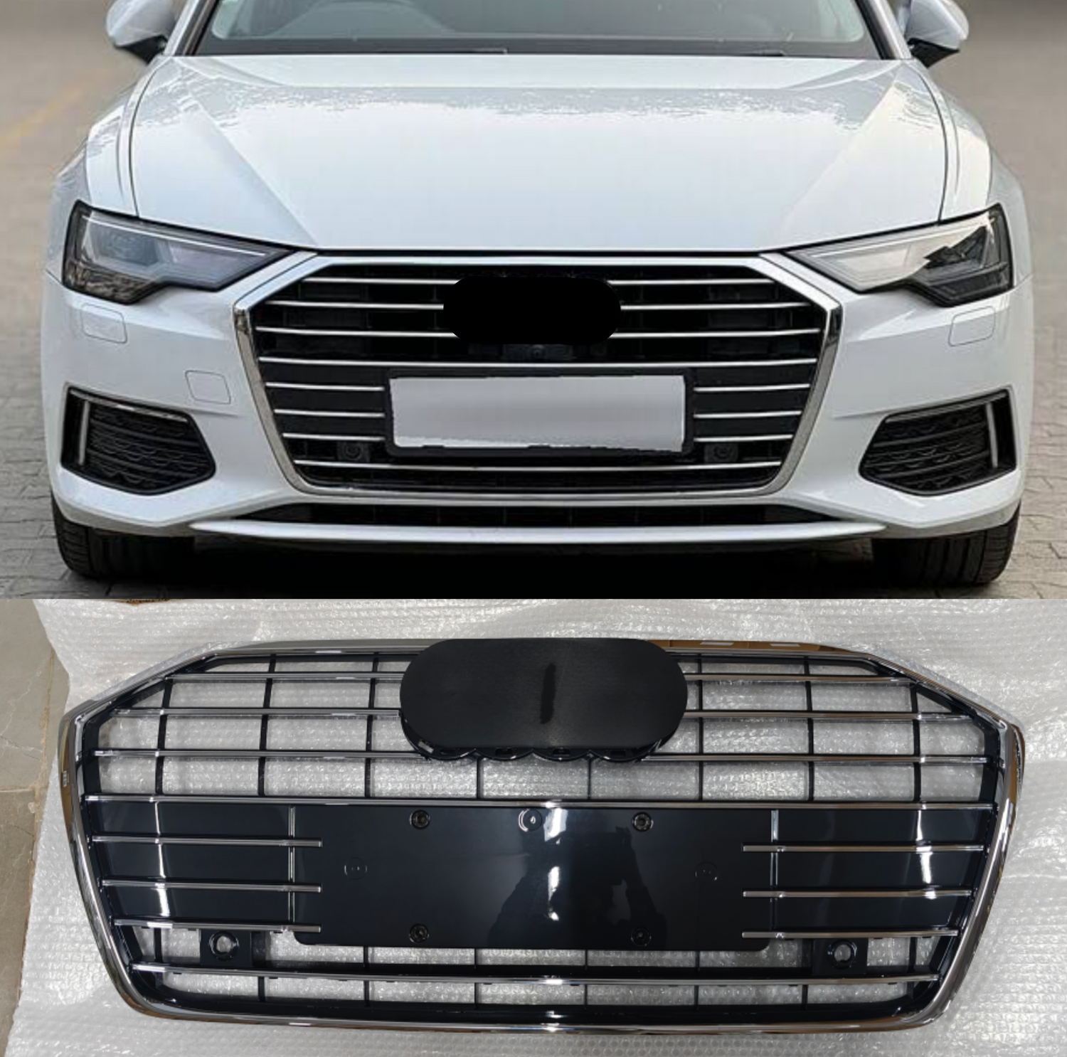 Glossy Grey Original Show Grill 4KD807651RN4 Compatible With AUDI A6 4K (2019-2024) Tag No.71