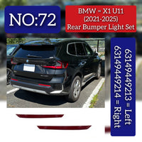 Rear Bumper Reflector Compatible With  BMW X1 U11 Rear Bumper Reflector Left  63149449213 & Right 63149449214 Tag No.72