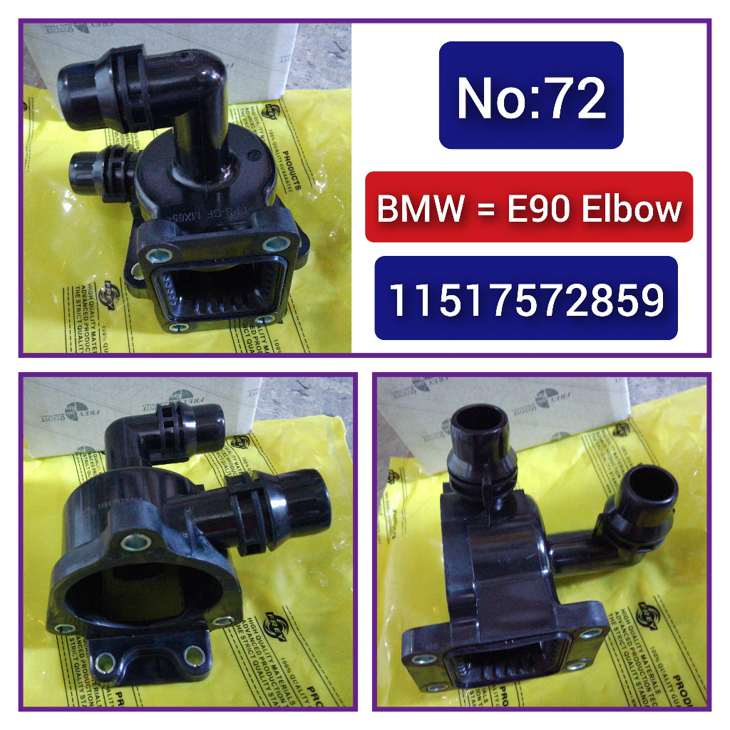 Engine Coolant Thermostat Housing 11517572859 11517506576 Compatible With BMW 3 Series E90 & X1 E84 Tag-E-72