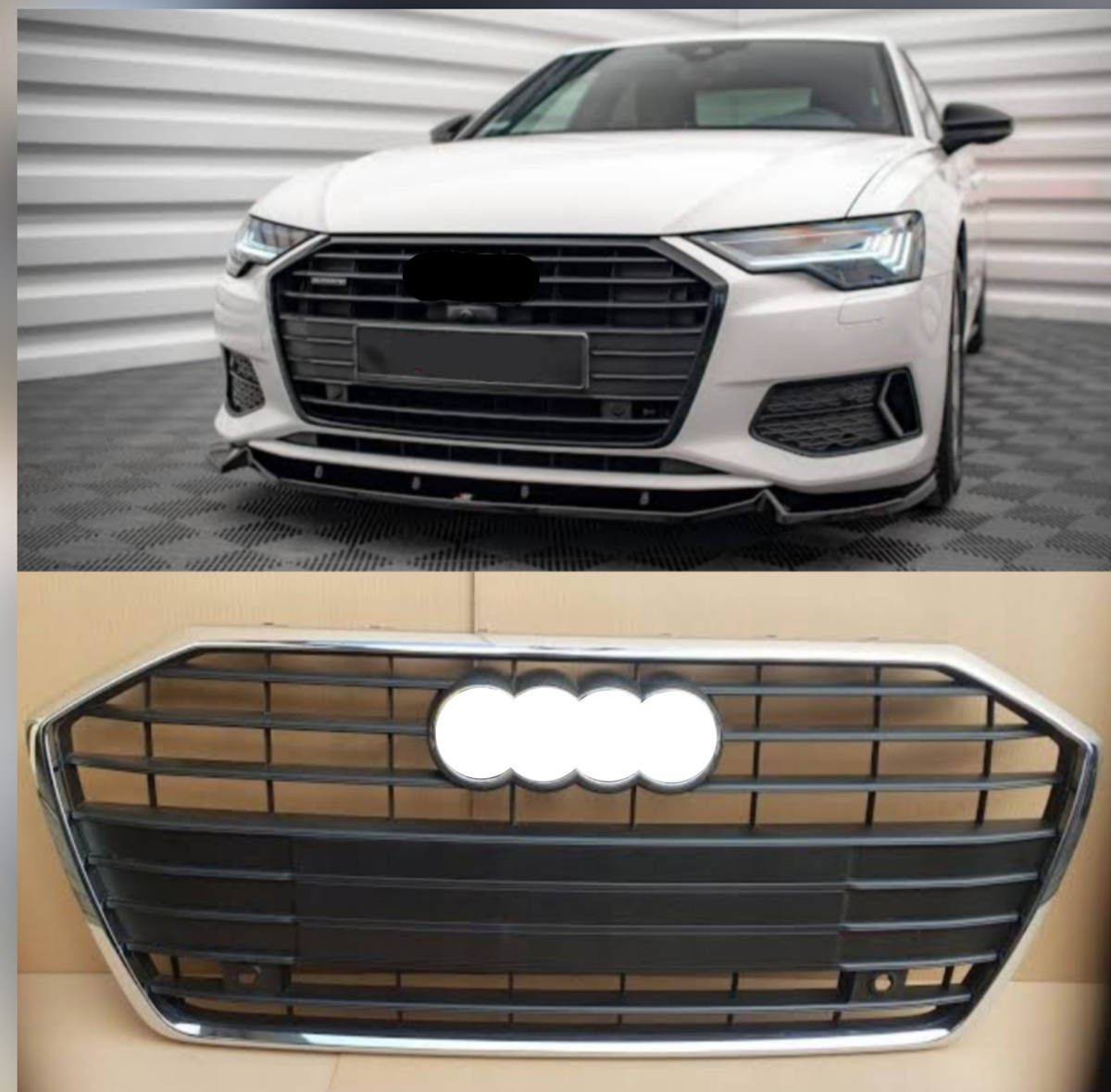 Show Grill Compatible With  Audi A6 C8(2019-23) Original Black Chrome Tag No.72