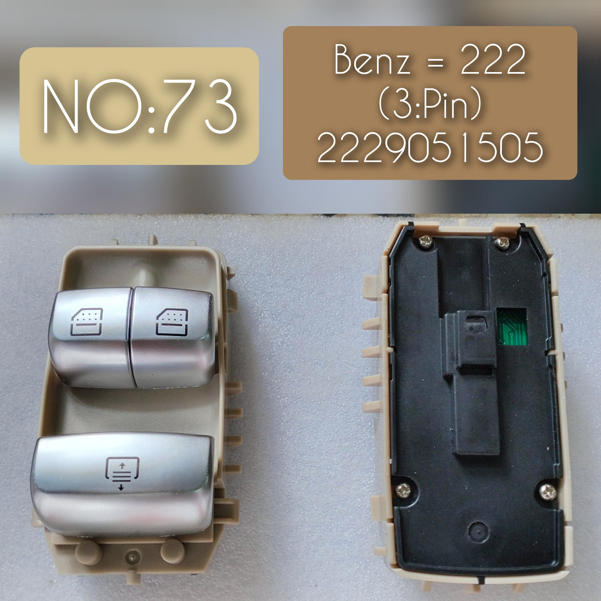 Beige Window Switch 2229051505 2229052104 A2229051505 A2229052104 Compatibility Across MERCEDES BENZ E-CLASS W213 & S-CLASS W222, V222 Tag-SW-73