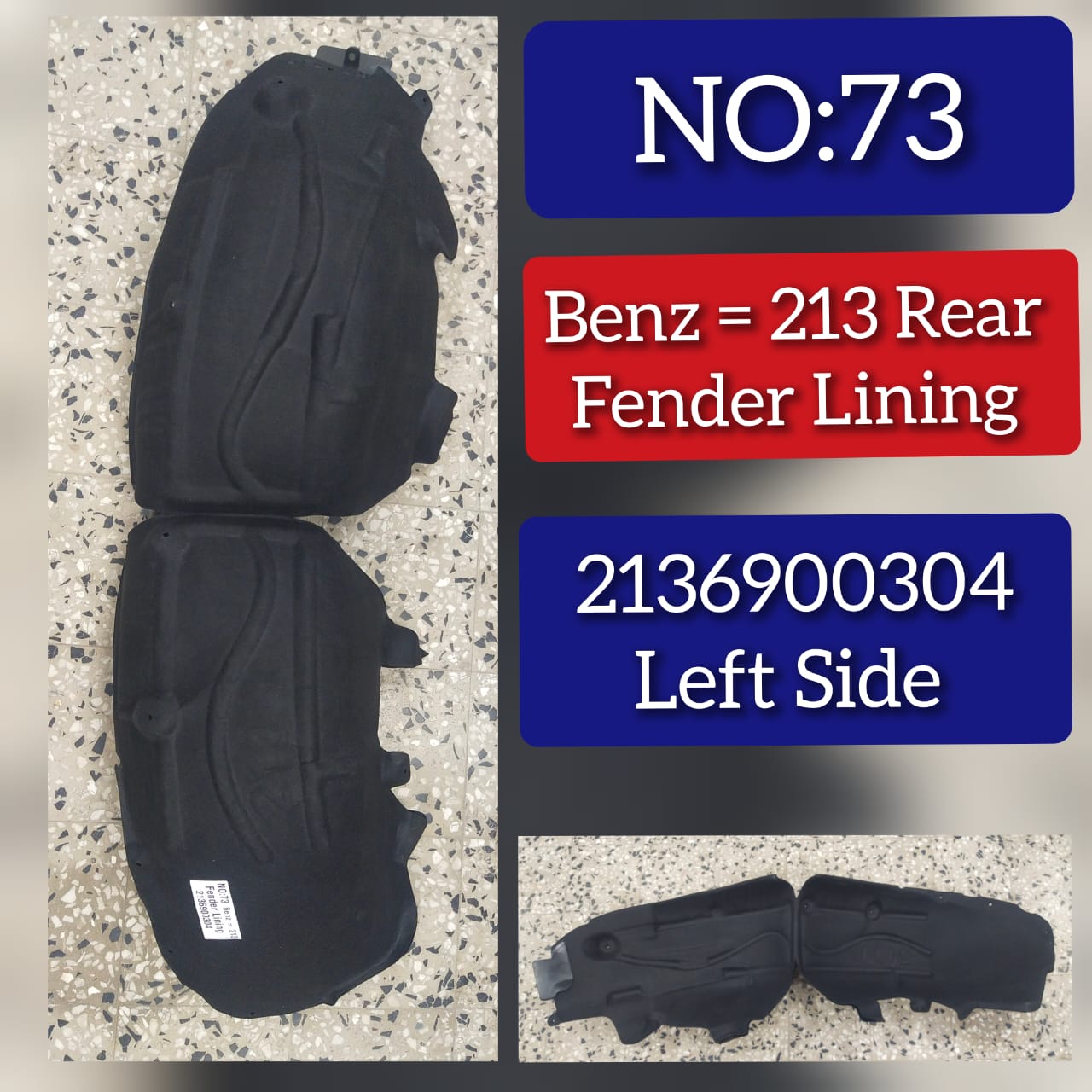 Rear Left Fender Liner 2136900304 Compatible With MERCEDES-BENZ E-CLASS W213 Tag-FEM-73