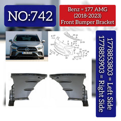 Front Bumper Bracket Left 1778853803 & Right 1778853903 Compatible With Mercedes-Benz A-CLASS W177 (2018-2023) Tag No.742