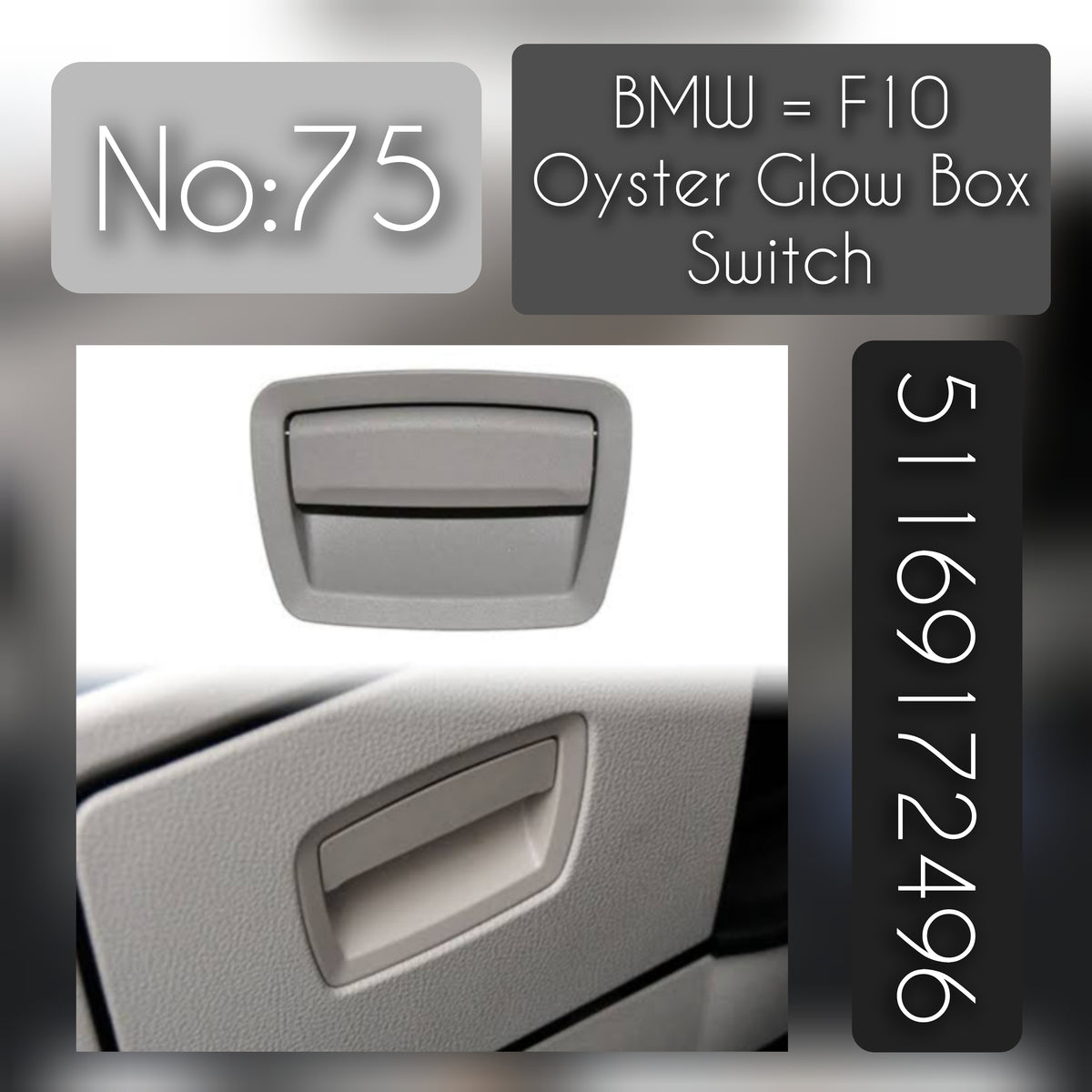 Oyster Glow Box Switch 51169172496 51169205979 Compatibility Across BMW 5 Series F10 & 7 Series F01 F02 Tag-SW-75