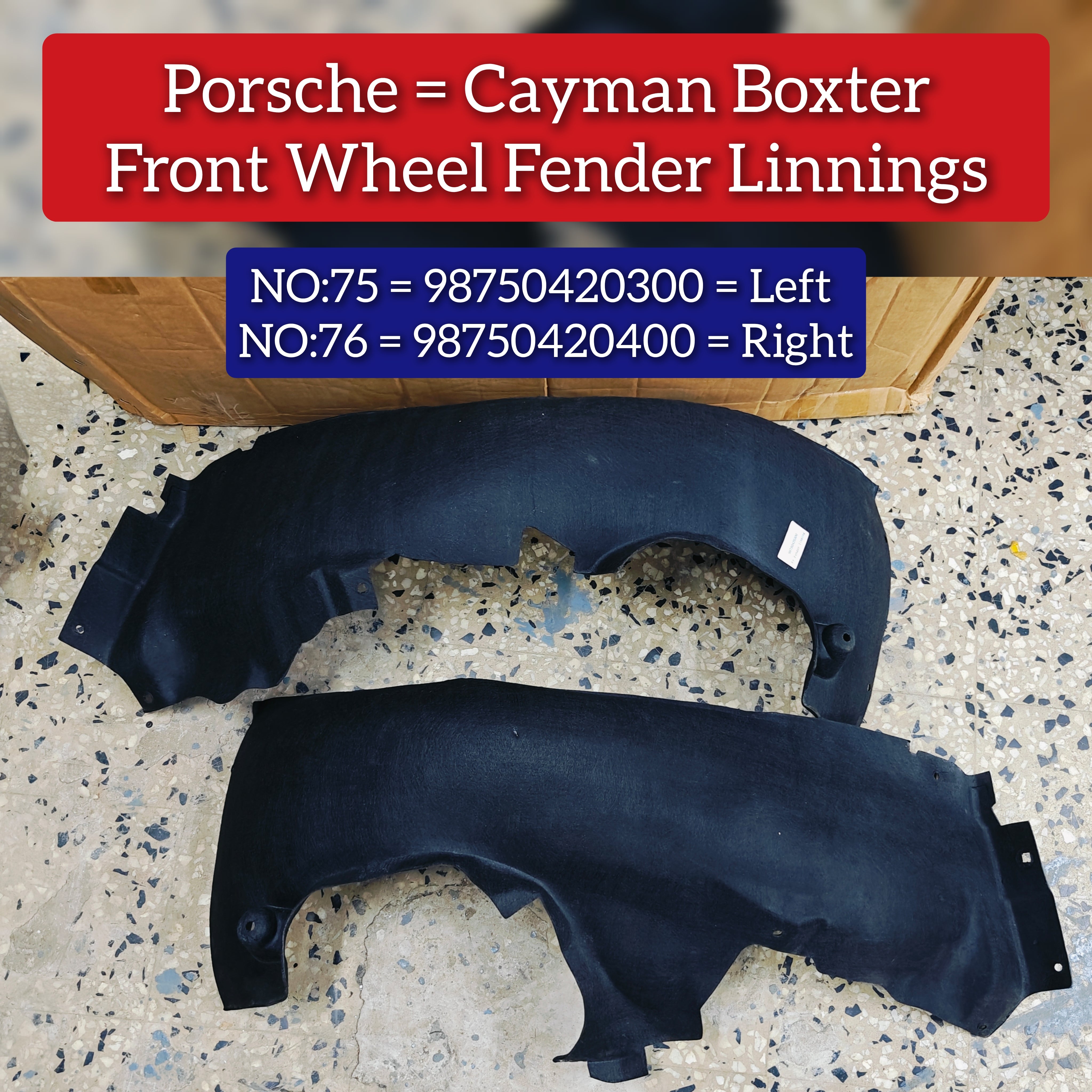 Front Left  Fender Liner 98750420300 Compatible With Porsche & Boxster