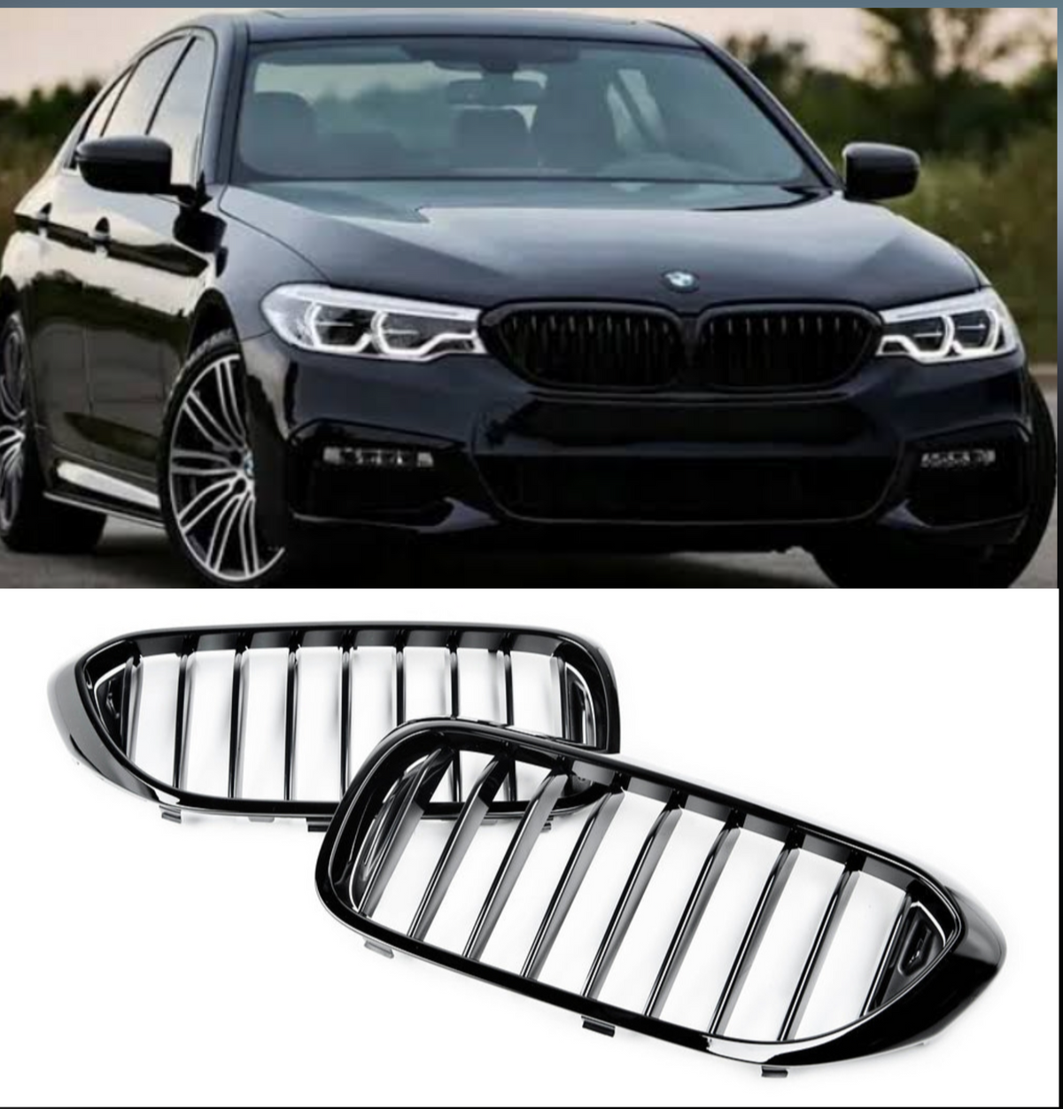 Kidney Grill Set 51712430993 L.H, & 51712430994 R.H Compatible With BMW 5 Series G30 Tag 76