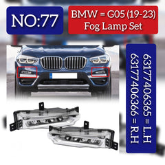 Fog Lamp Fog Light Left 63177406365 & Right 63177406366 Compatible With BMW X5 (G05, F95) &  X6 (G06, F96) & X7 (G07) Tag No.77