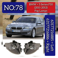 Fog Lamps Left 63177216885 & Right 63177216886 Compatible With BMW (5 Series) (F10) (2011-2013) Tag No.78