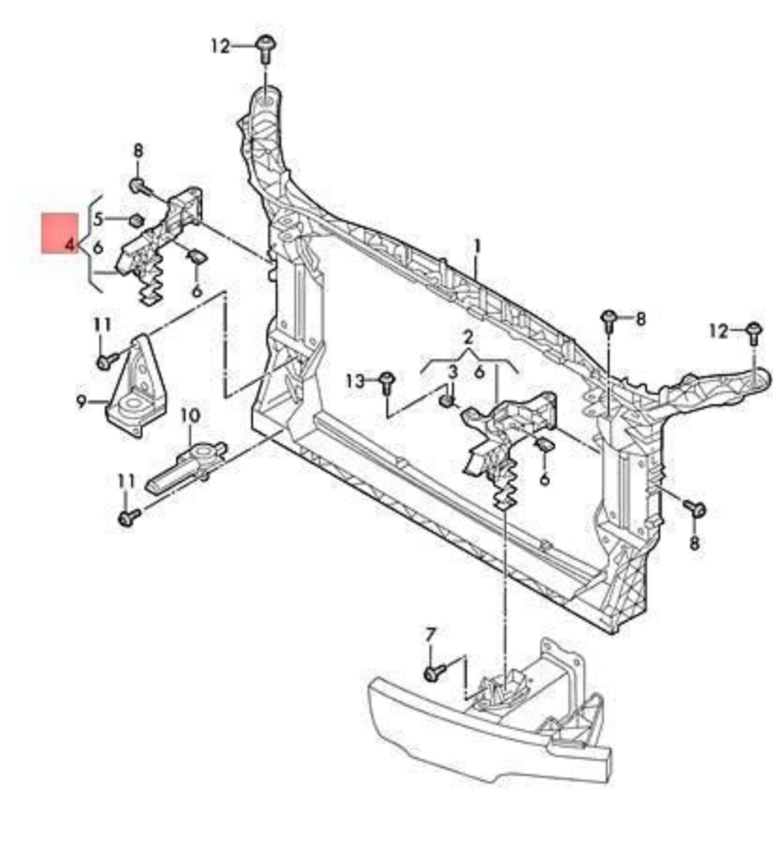 Rear Bumper Bracket Headlight Left 4KD805607 Right 4KD805608 Compatible With Audi A6 4K(2018-2022) No:- 78