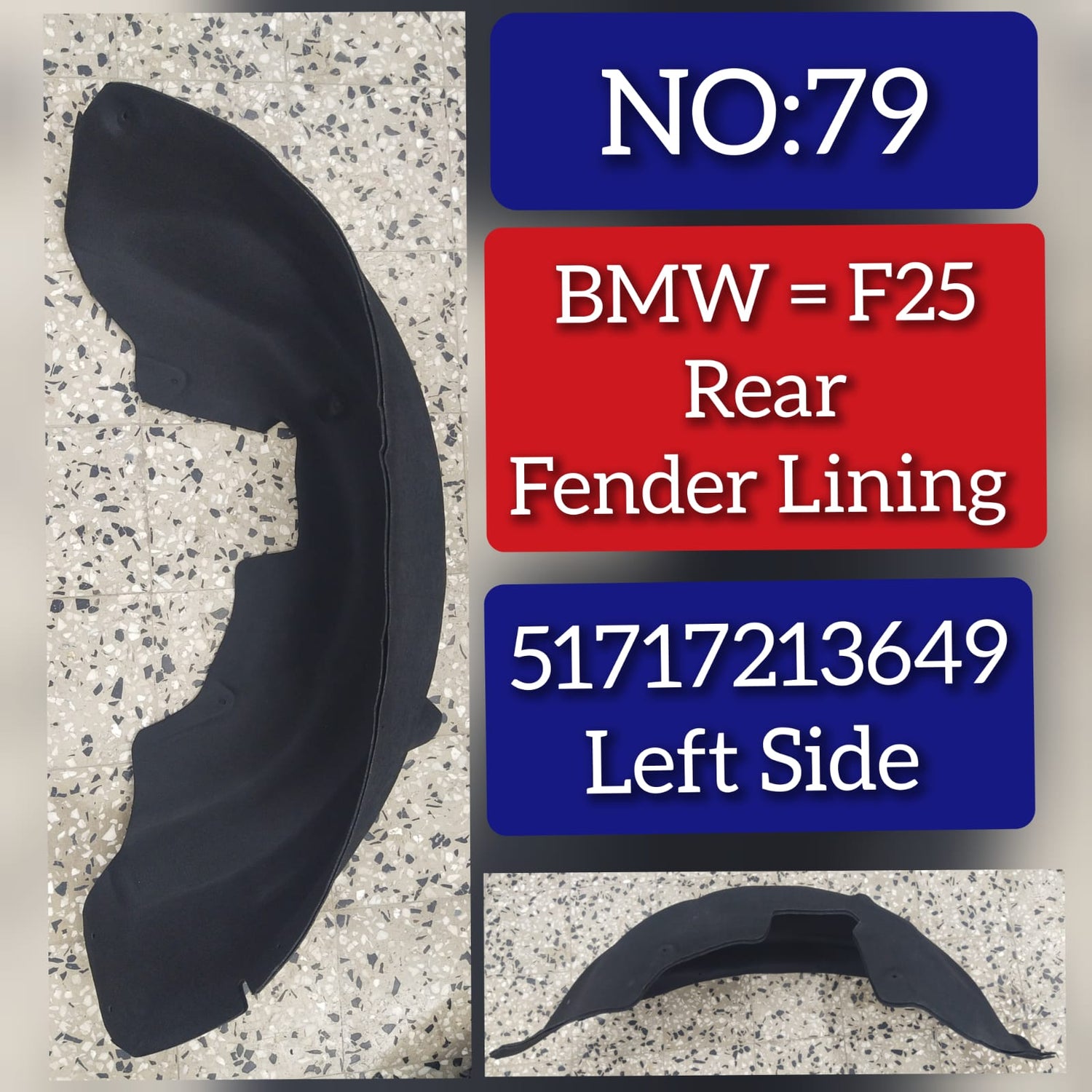 Rear Left Fender Liner 51717213649 Compatible With BMW X3 F25 Tag-FE-79