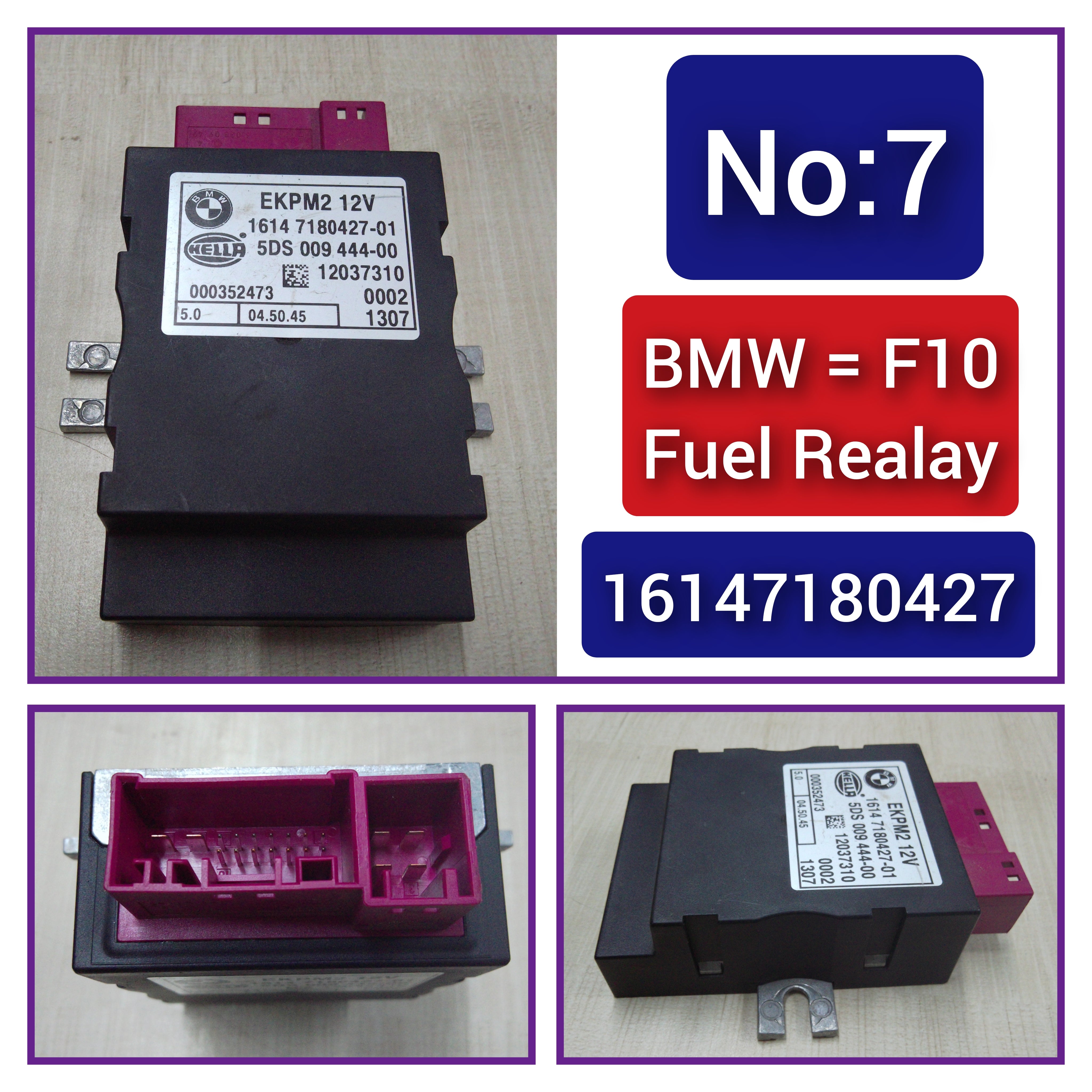 Fuel Pump Control Module  16147180427 16146764716 16147203993 16147268028 16146763811 16146765705 16147163504 16147169960 16147276046 Compatible with BMW 3 Series (E90) & X1 (E84) & X5 (E70) & X6 (E71, E72) & Z4 Roadster (E89) Tag-FR-07