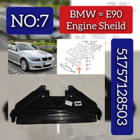 Engine Sheild 51757128503 Compatible With BMW 3 Series E90 Tag No.07