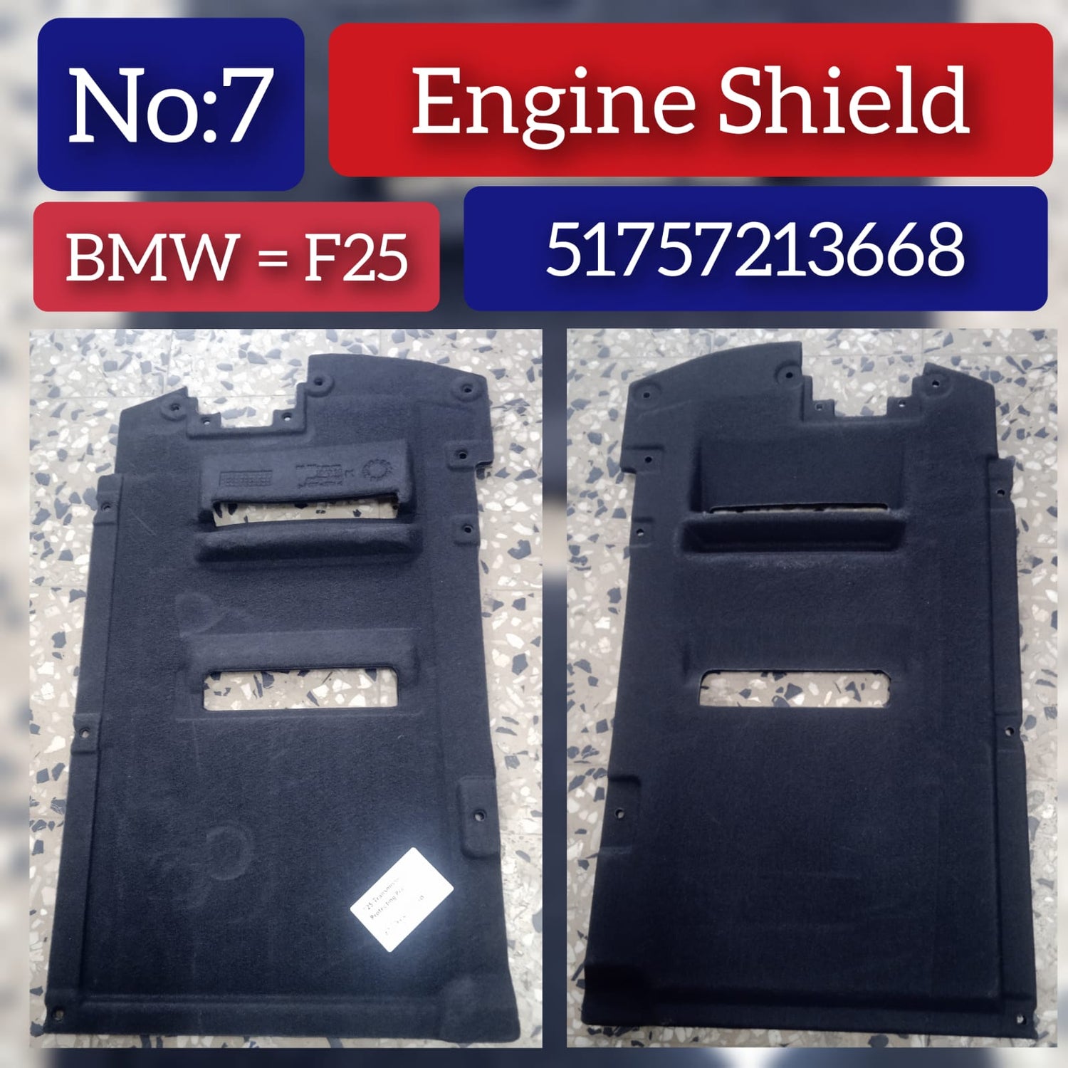 Underfloor Coating Center  51757213668 Compatible with BMW X3 F25 Tag No.7
