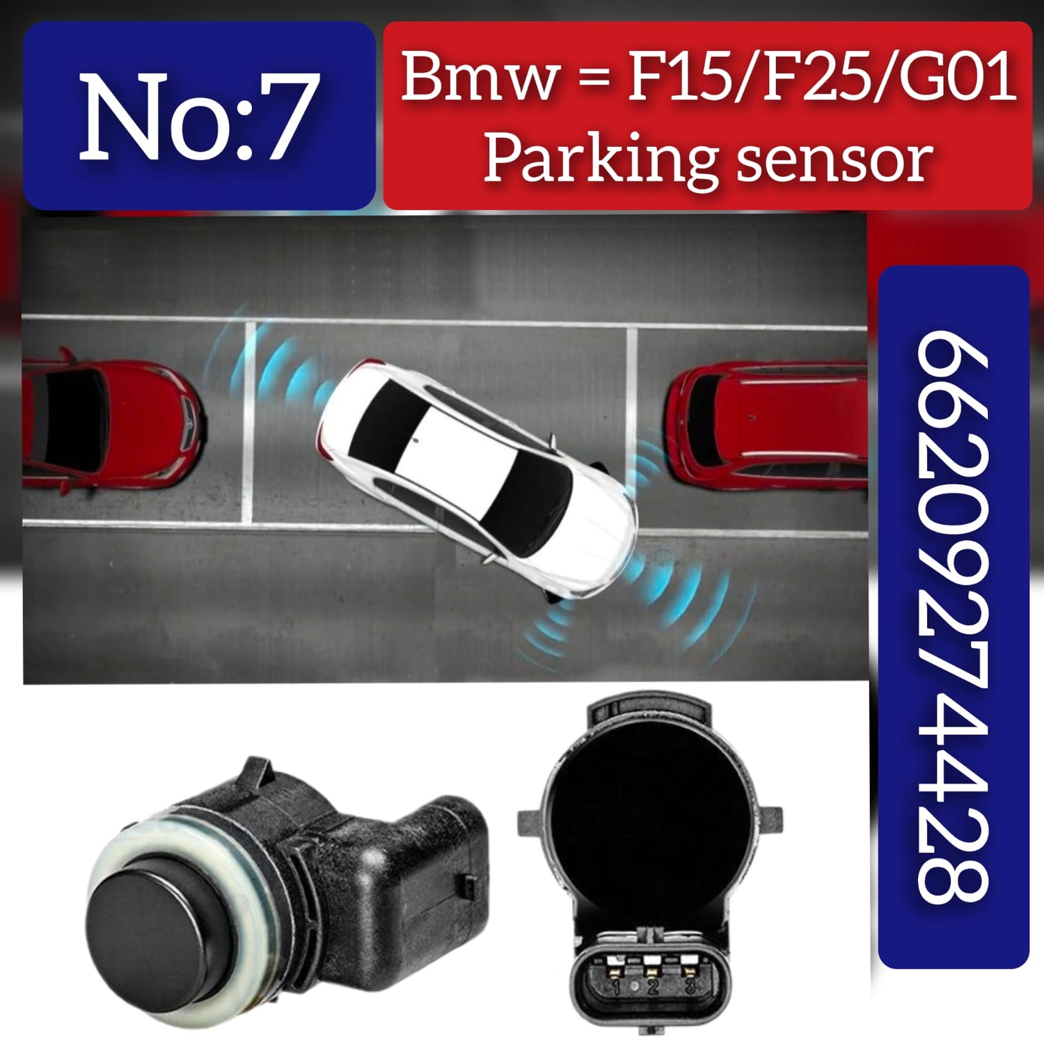 Parking Distance Control Sensors 66209274428  Compatible With  BMW X1 F48 & X3 F25 & X5 F15 Tag-PS-07
