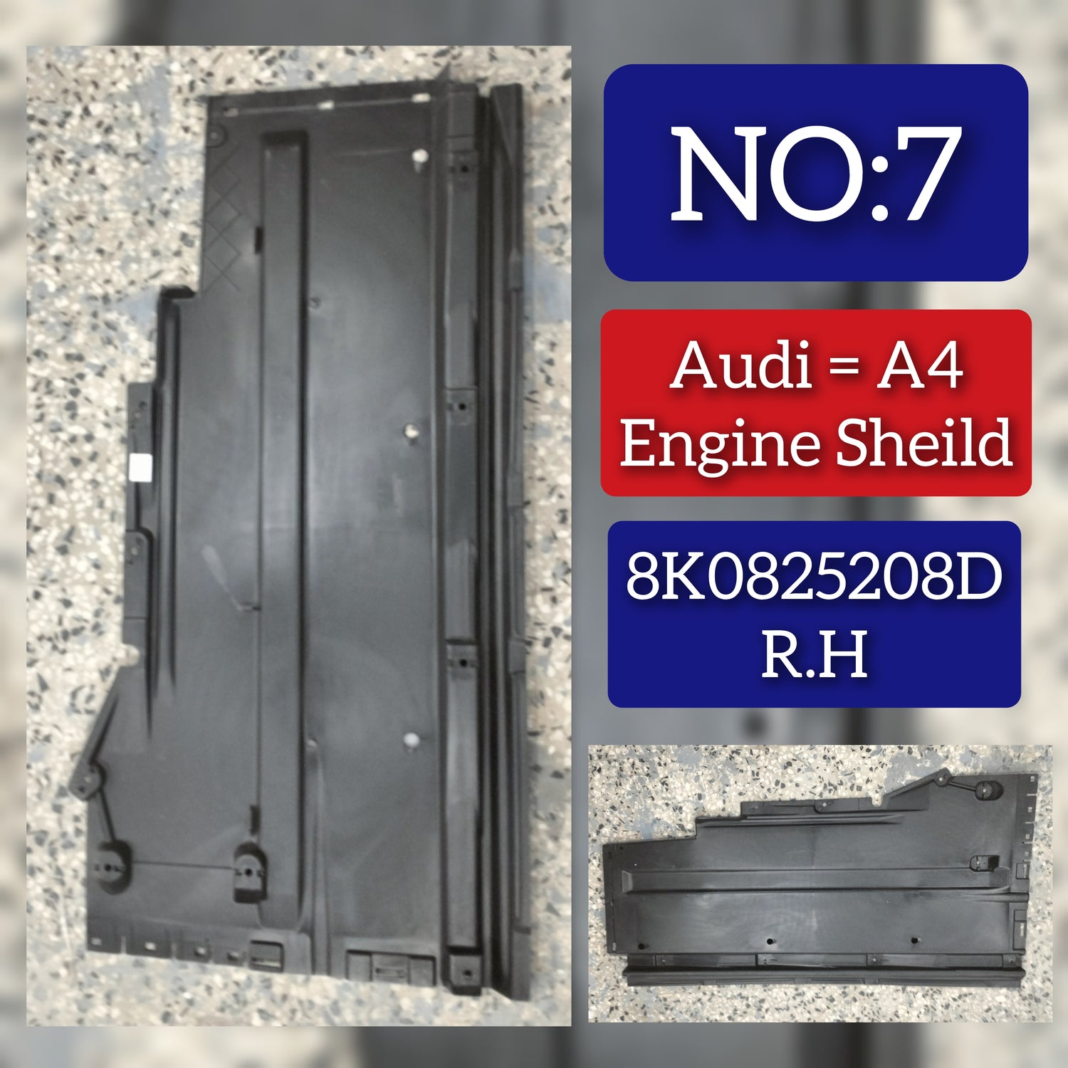 Underbody Trim Liner Cover Right Side 8K0825208D 8K0825208  Compatible With AUDI A4 B8 (8K2) | A4 / S4 Tag No.7