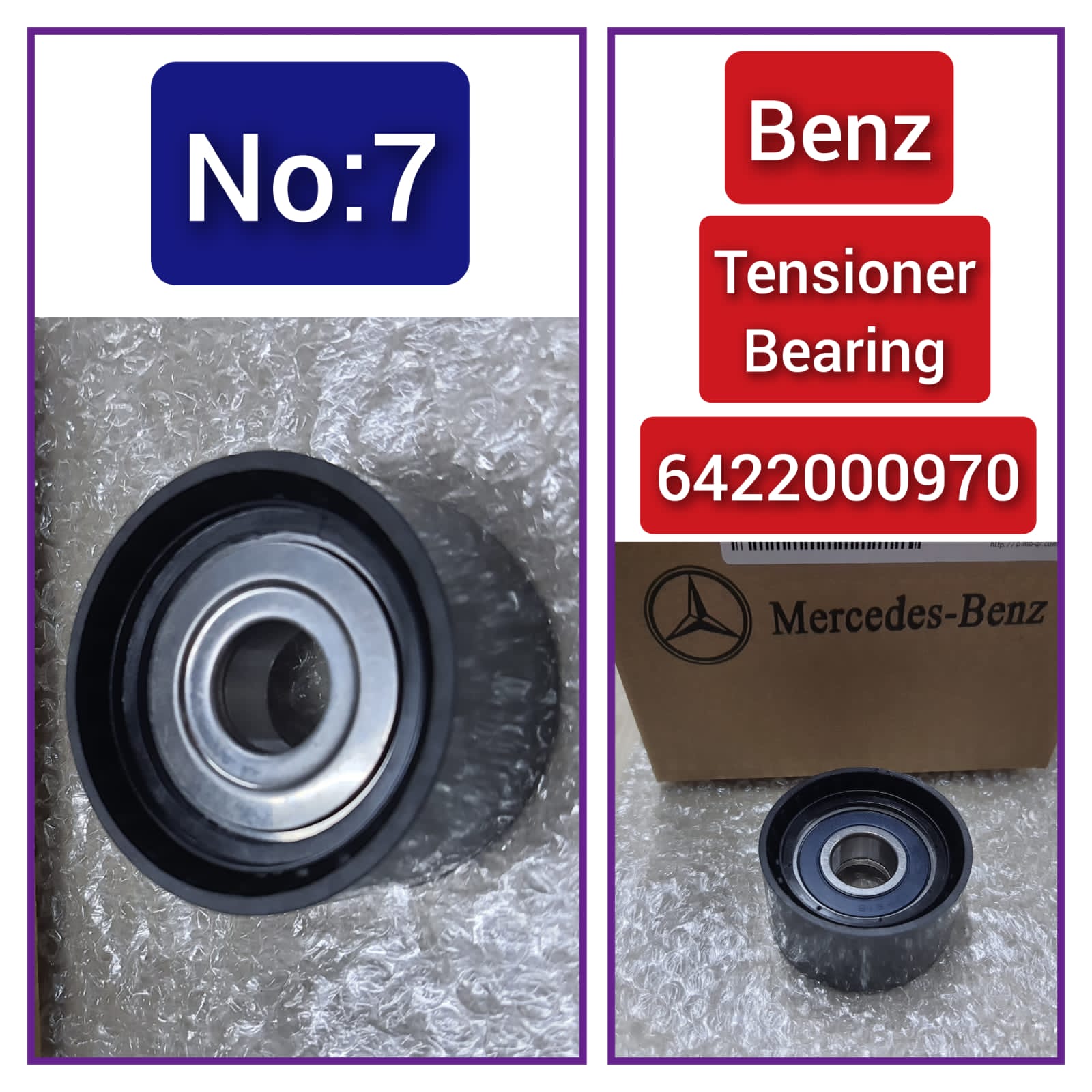 Tensioner Idler Pulley 6012000970 Compatible with MERCEDES-BENZ G-CLASS (W461) & E-CLASS (W124) & C-CLASS (W202)