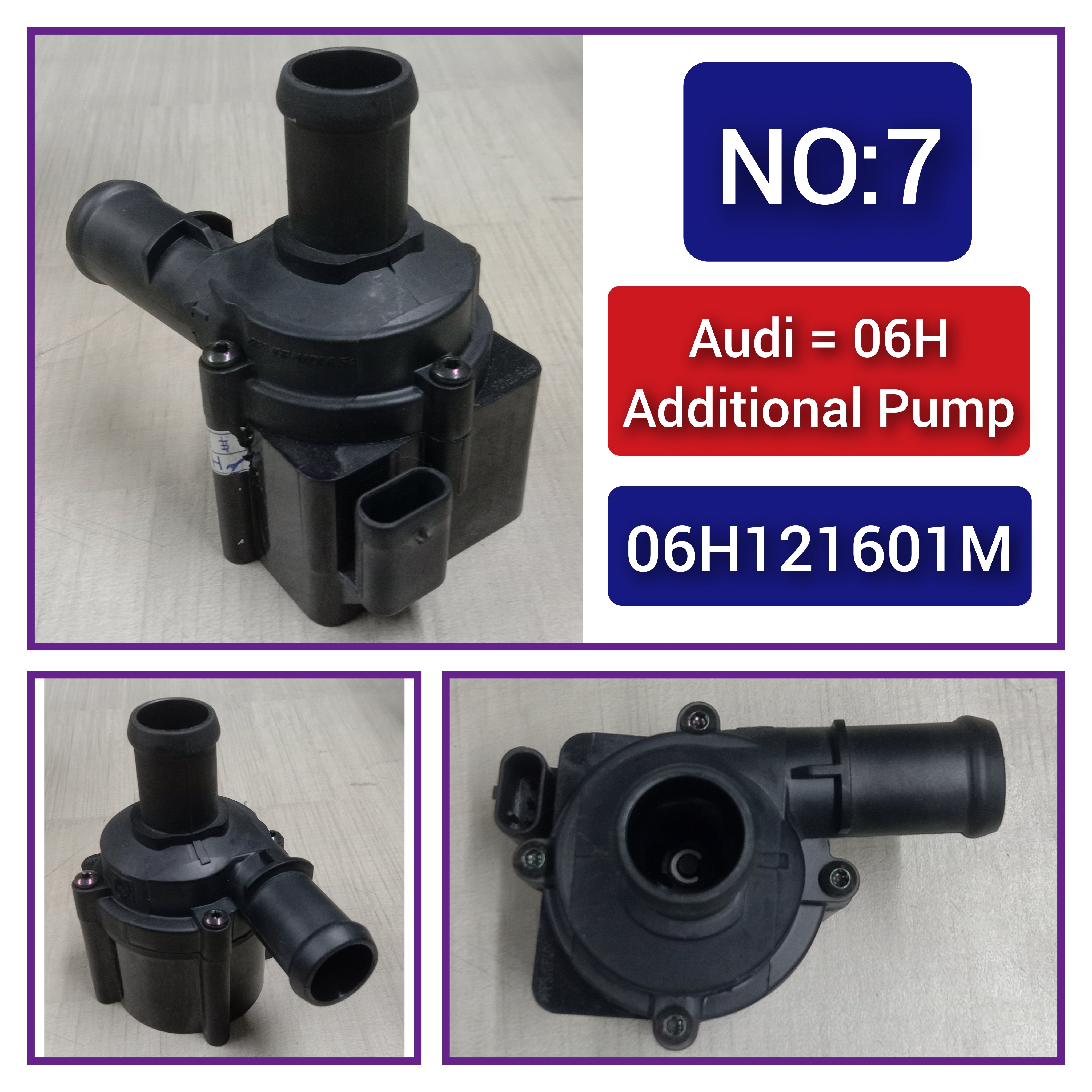 Additional Water Pump 06H121601M 06H121601K For AUDI A4 A6 Q5 Tag-A-07