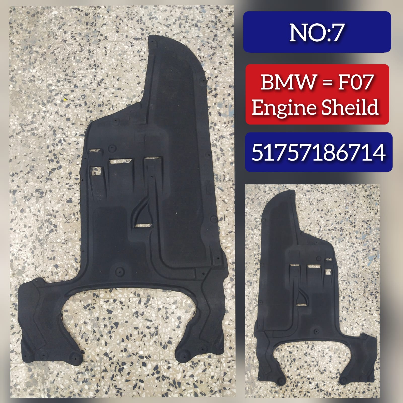 Under-Body Shield  51757186714 Compatible with BMW 5 Series F07 Tag No.7