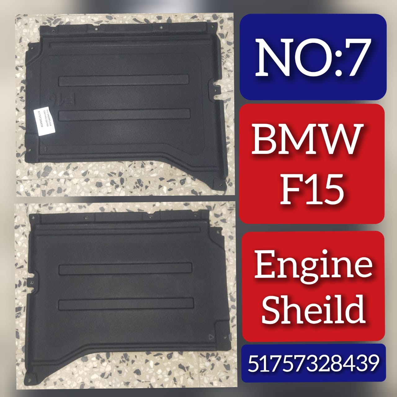Underfloor Coating Center 51757328439 Compatible with BMW X5 F15 Tag No.7