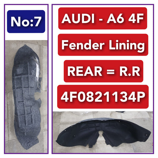 Rear Right Fender Liner 4F0821134P  Compatible With AUDI A6 4F Tag-FEA-07