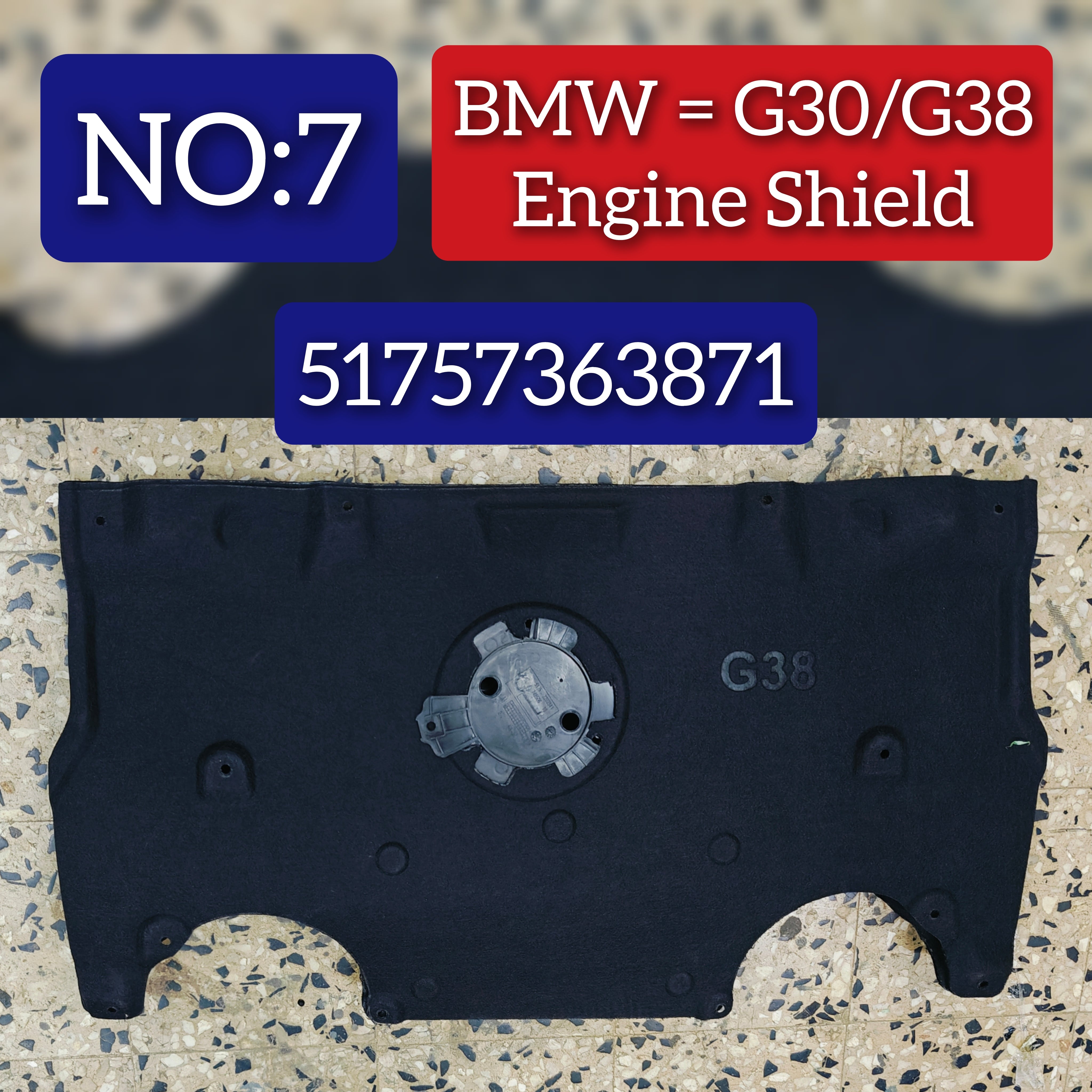 Underfloor Coating Center 51757363871 Compatible with BMW 7 Series G12 G11 (2015-2020) Tag No.7