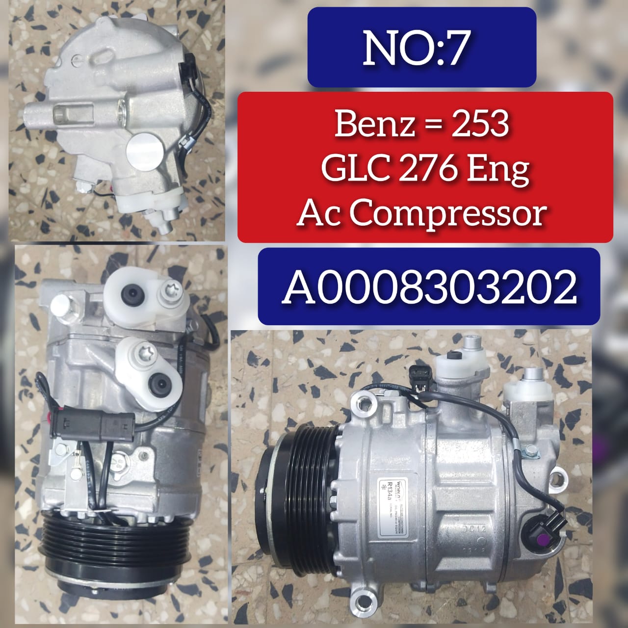 AC Compressor A0008303202 Compatible with MERCEDES-BENZ C-CLASS (W205) & GLC (X253)  & GLE (W166) & GLS (X166) (276)