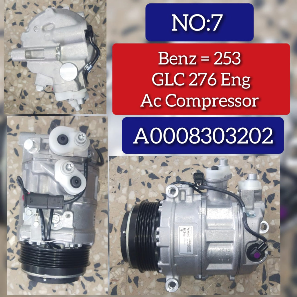 AC Compressor A0008303202 0008303202 0008303702 0008307100 0038302060 A0038302060 Compatible with MERCEDES-BENZ C-CLASS (W205) & GLC (X253)  & GLE (W166) & GLS (X166) (276)
