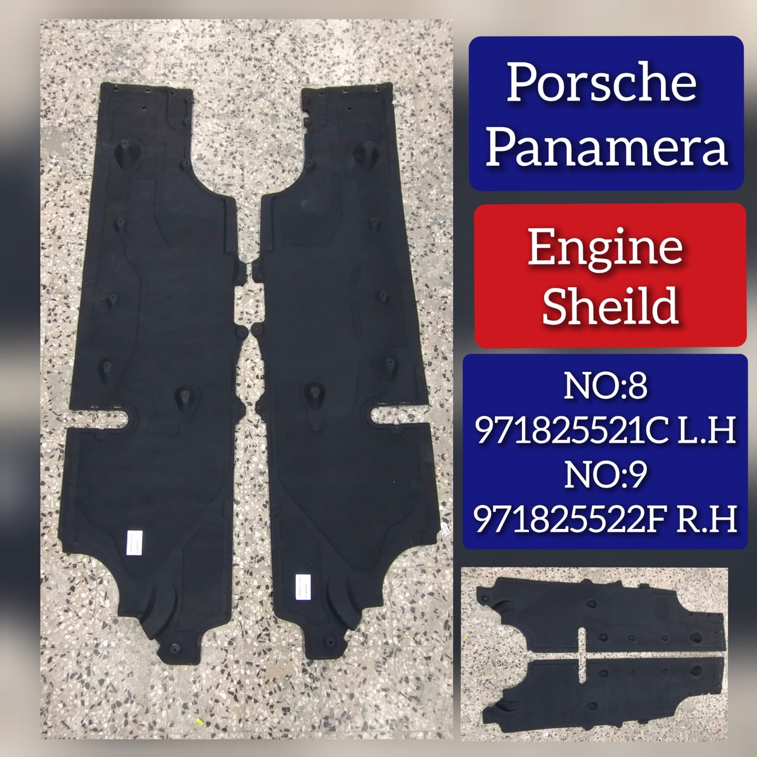 Engine Splash Shield 971825521C Compatible with Porsche Panamera Tag No.8