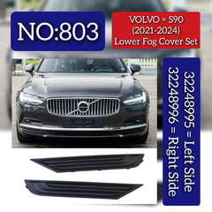 Fog Lamp Cover Set Left 32248995 & Right 32248996 Compatible With VOLVO S90 (2021-2024) Tag No.803