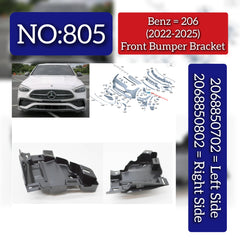 Front Bumper Bracket Left 2068850702 & Right 2068850802 Compatible With Mercedes-Benz C-CLASS W206 (2022-2025) Tag No.805