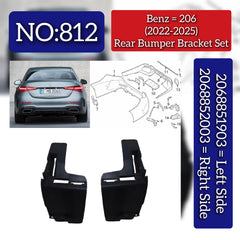 Rear Bumper Bracket Left 2068851903 & Right 2068852003 Compatible With Mercedes-Benz C-CLASS W206 (2022-2025) Tag No.812