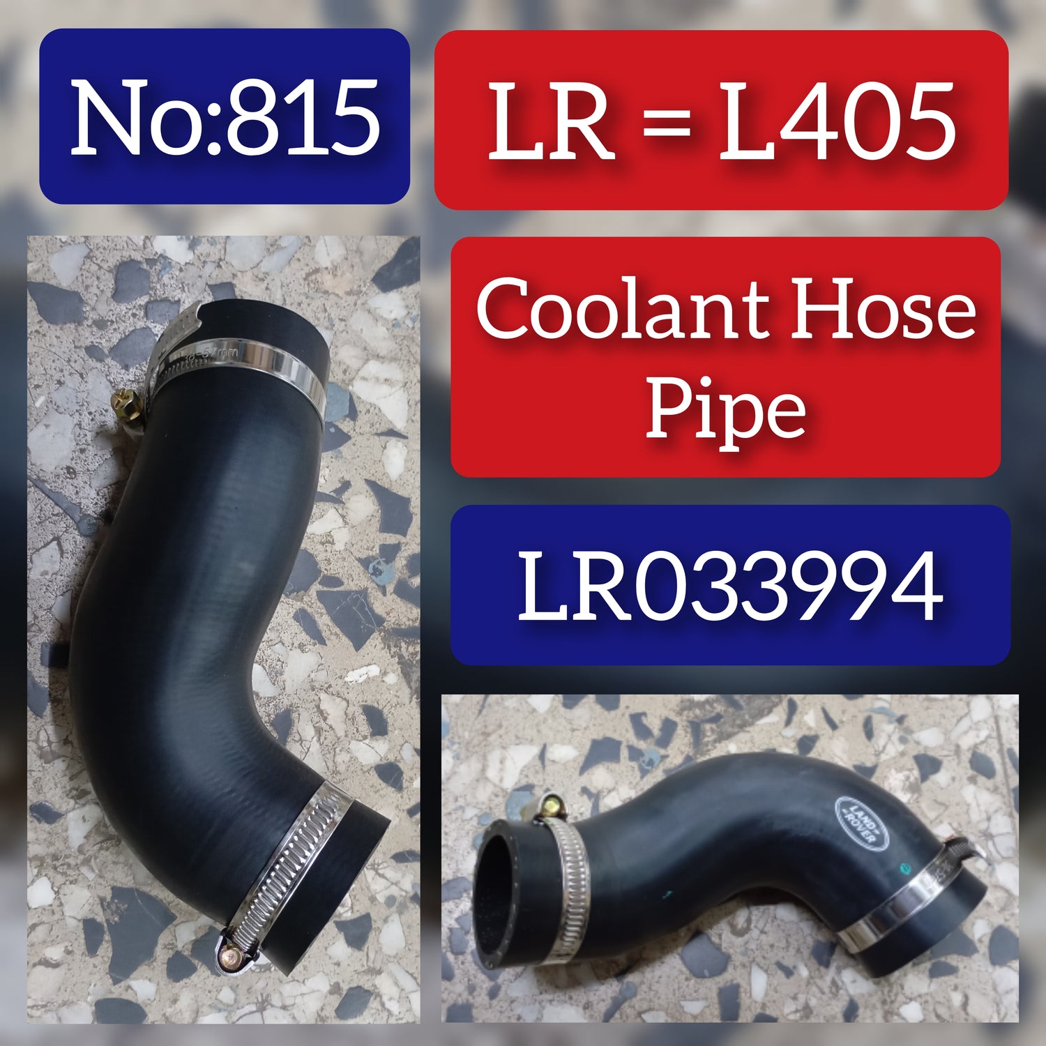 Coolant Hose Pipe LR03994 LR010794 8W938555AE Compatible with LAND ROVER RANGE ROVER IV (L405) Tag No.815