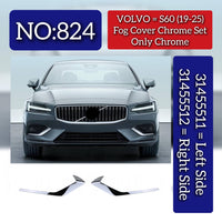 Front Bumper Strip Chrome Left 31455511 & Right 31455512 Compatible With VOLVO S60 (2019-2025) Tag No.824