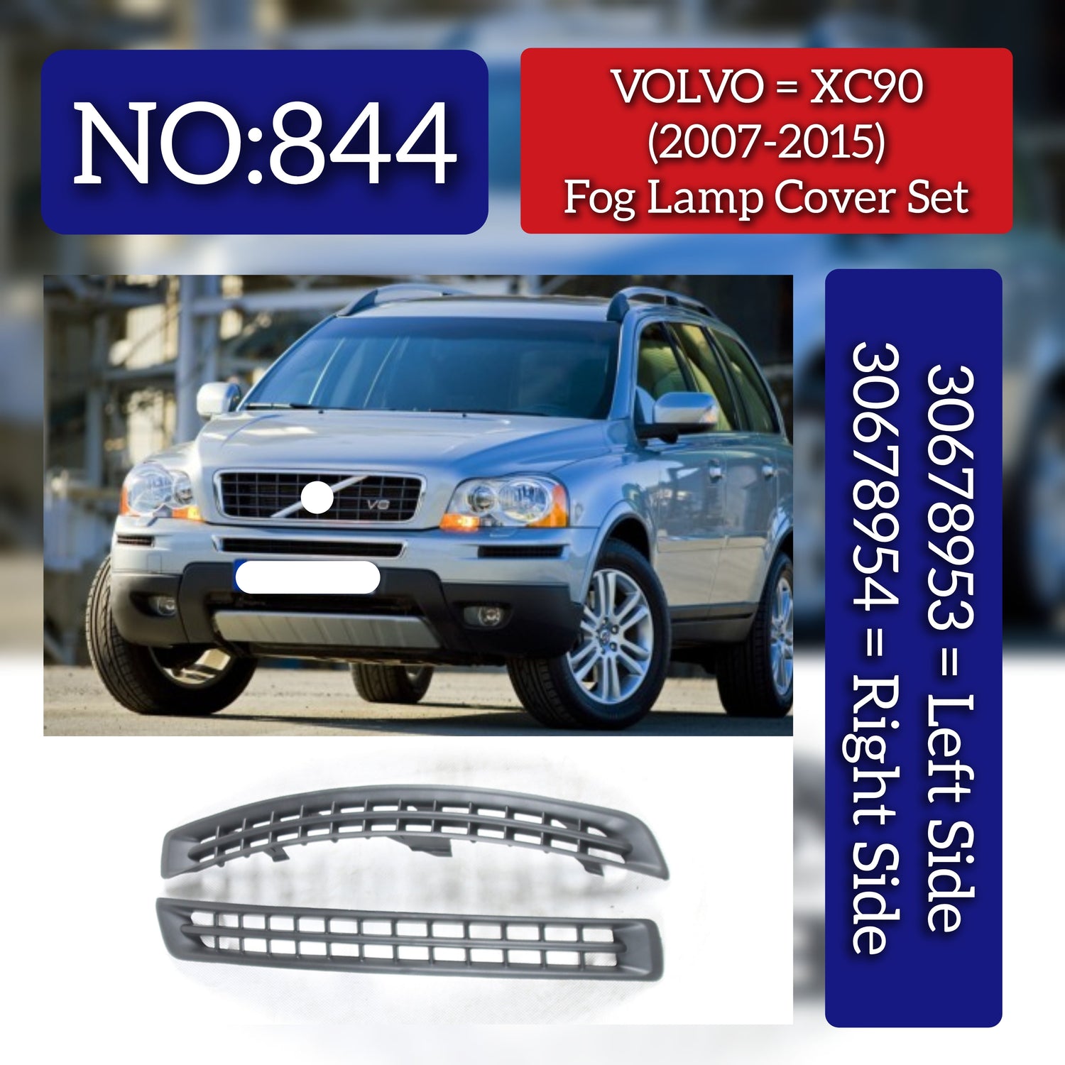 Fog Lamp cover Left 30678953 Right 30678954 Compatible With VOLVO XC90 I (275) Tag No.844