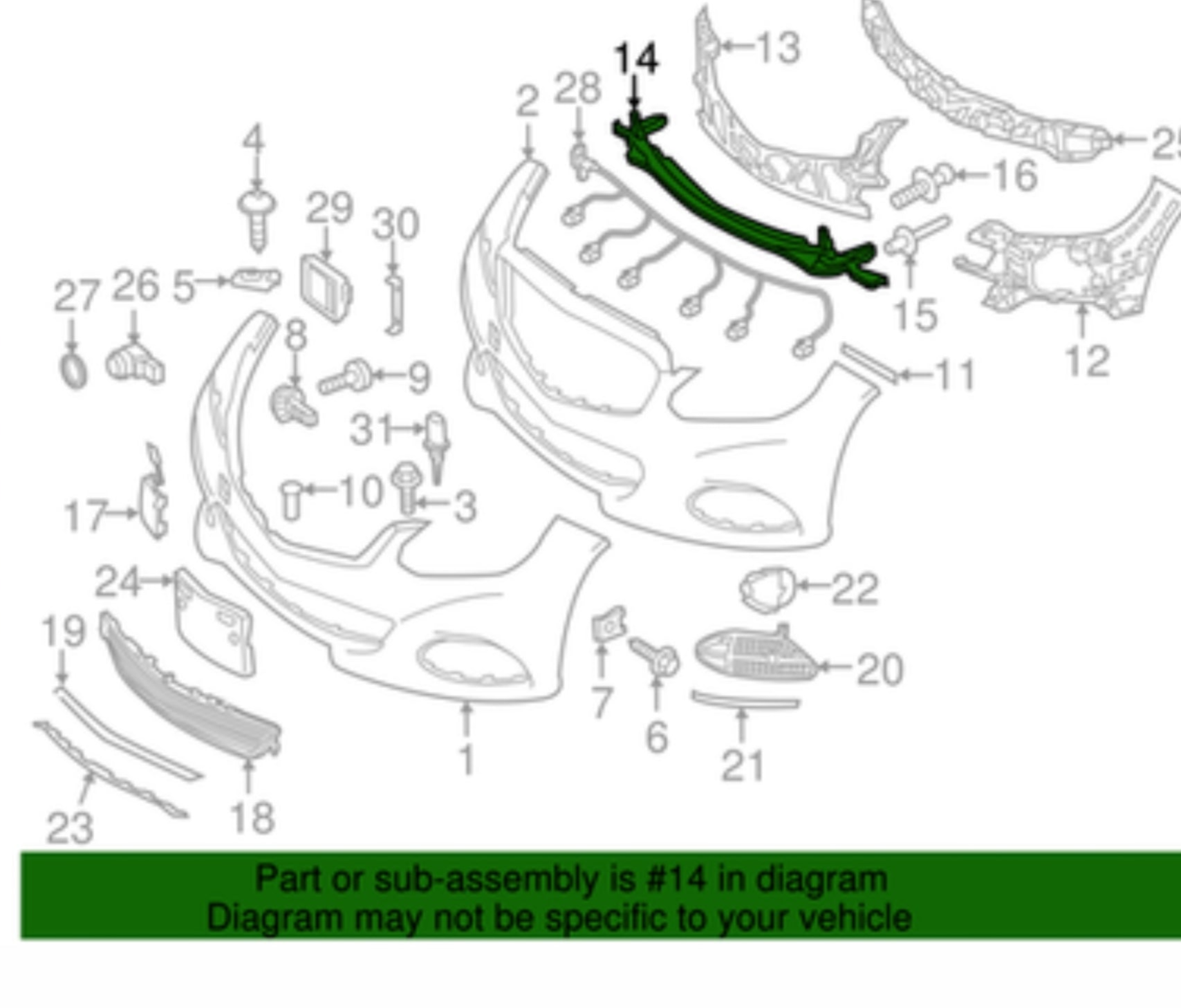 Front Bumper Bracket 2128854065 Compatible With Mercedes Benz E-Class (212) (2010-2016) Tag No.846