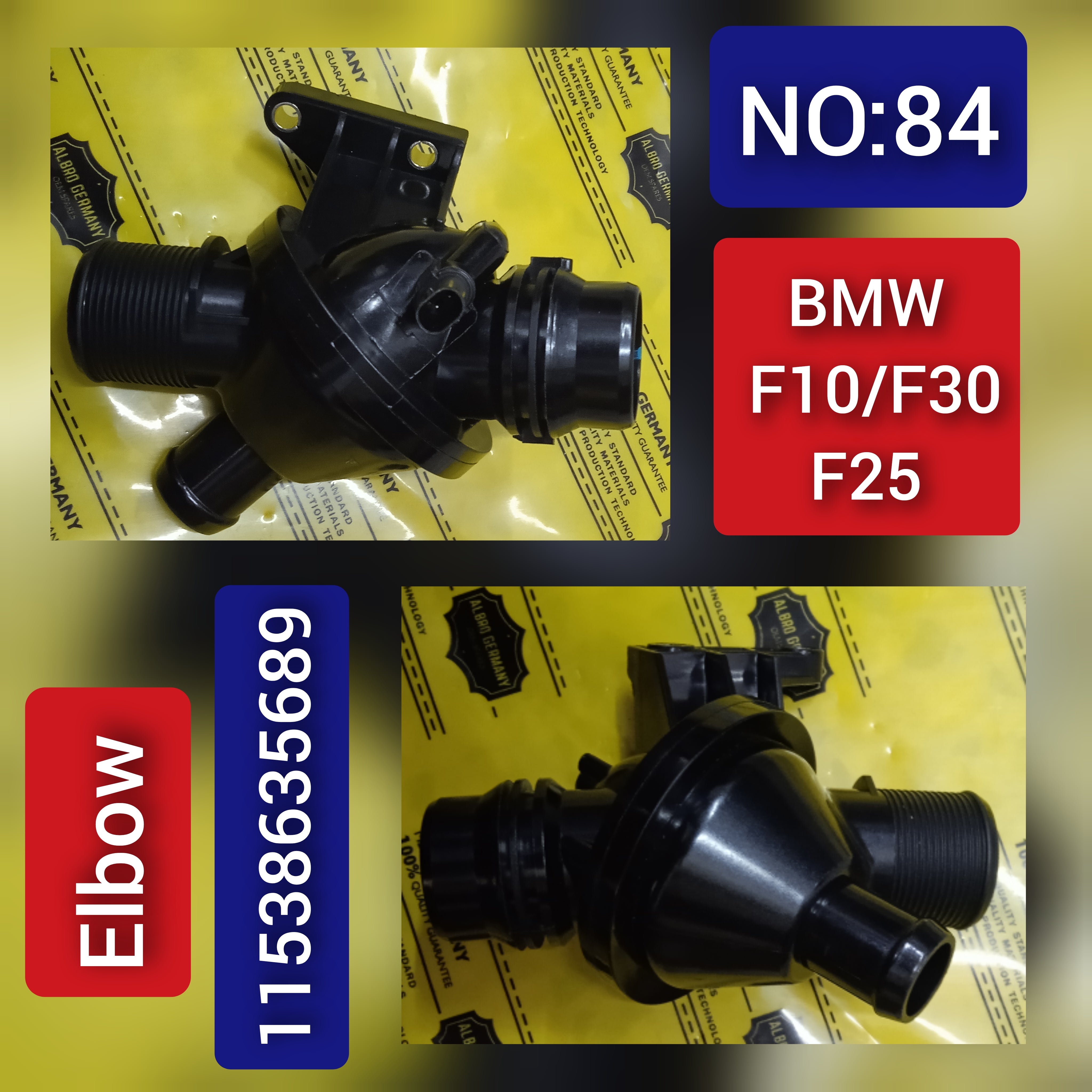 Thermostat Housing Assembly 11538635689 11537633477 For BMW 3 Series F30 & 5 Series F10, X3 F25 Tag-E-84