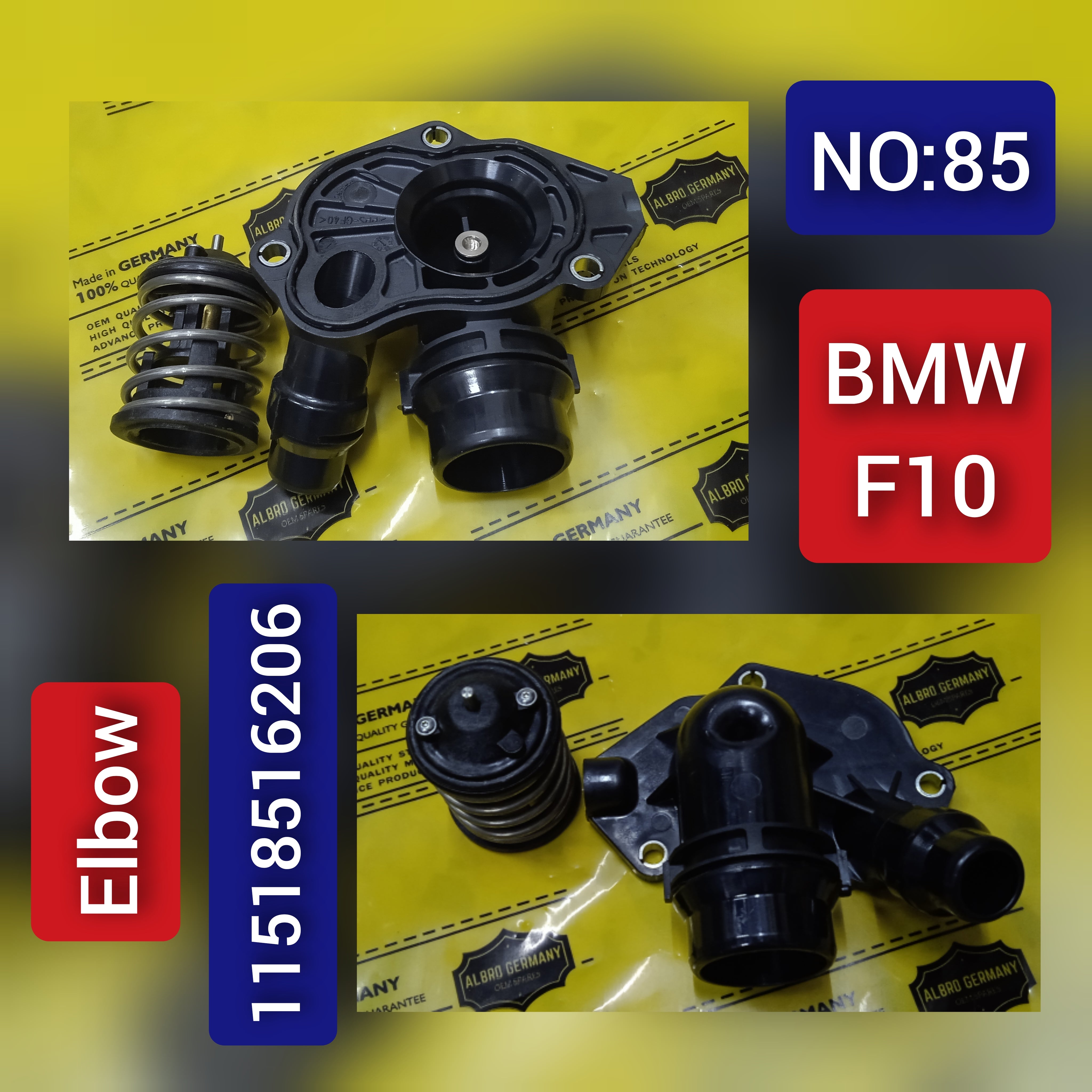 Engine Coolant Thermostat Housing 11518516206 11518512234 11518516207 For BMW  5 Series F10 & 7 Series F02, X3 F25, X5 F15 Tag-E-85